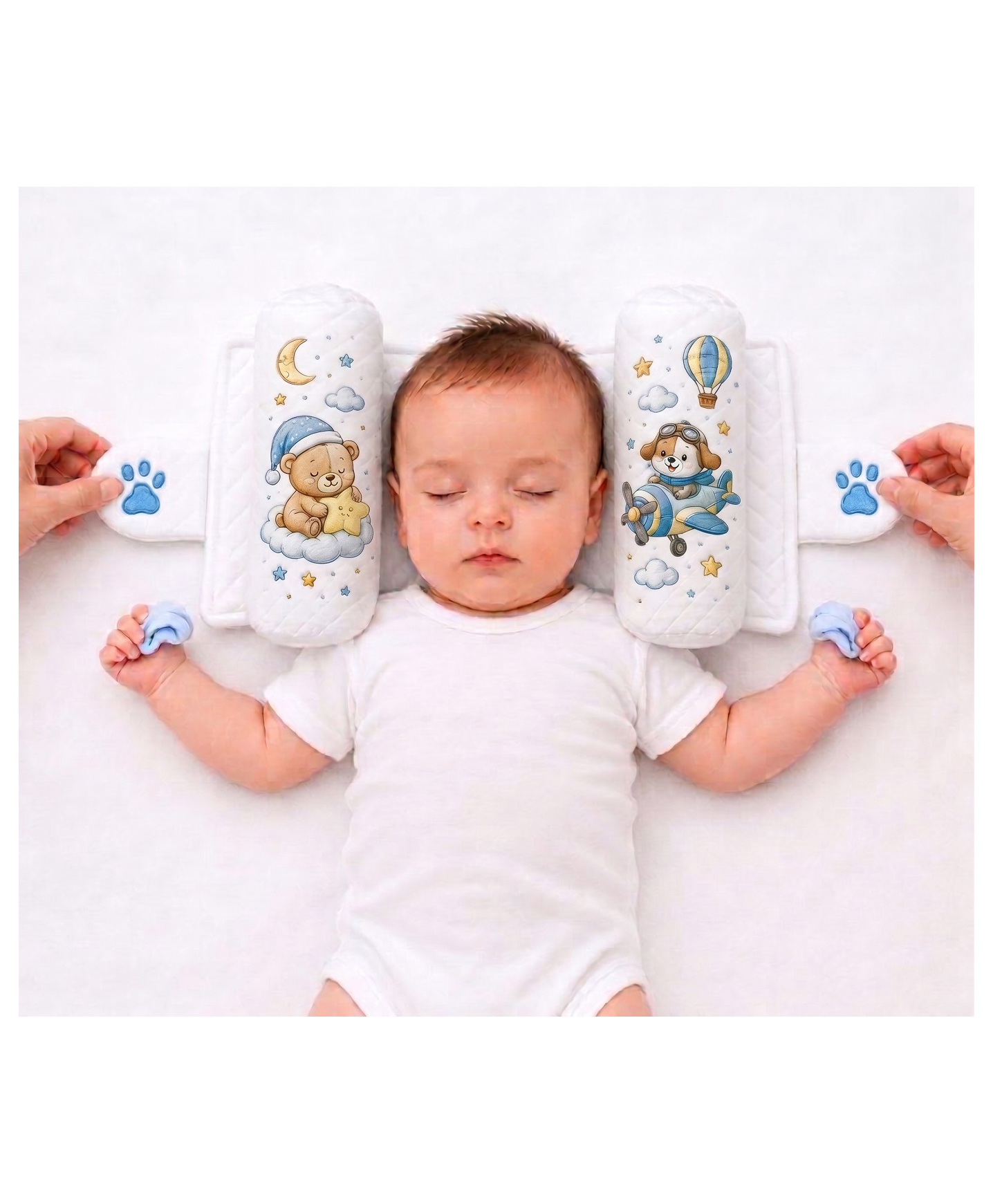 Ortis Newborn Baby Pillow Slide Support Adjustable Soft & Comfortable Sleep Pillow - White-picture-45