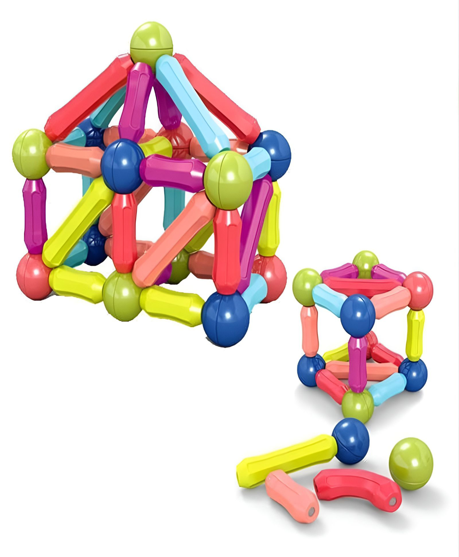 NEGOCIO 25 Pcs Magnetic Roundels Stick Building for Kids, Learning Creative Brain Development Toys with Magnet Balls - PACK OF 1 - COLOR MAY VARY-picture-13