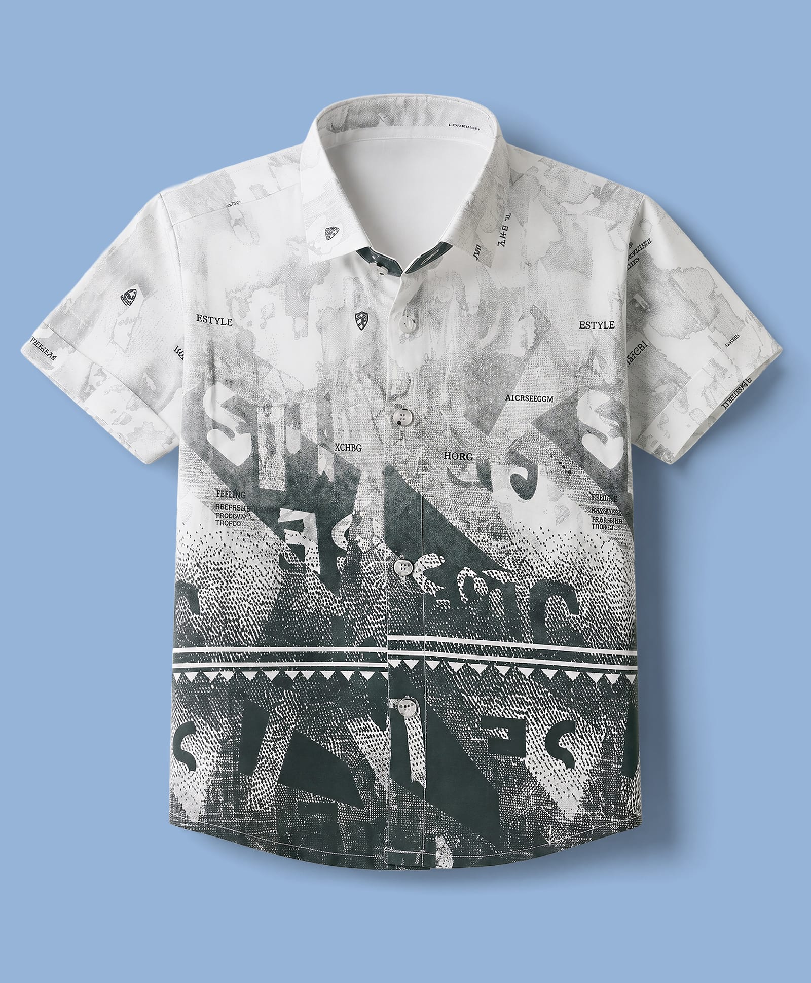 Radutu Cotton Woven Half Sleeves Shirt With Text Print - White-picture-29