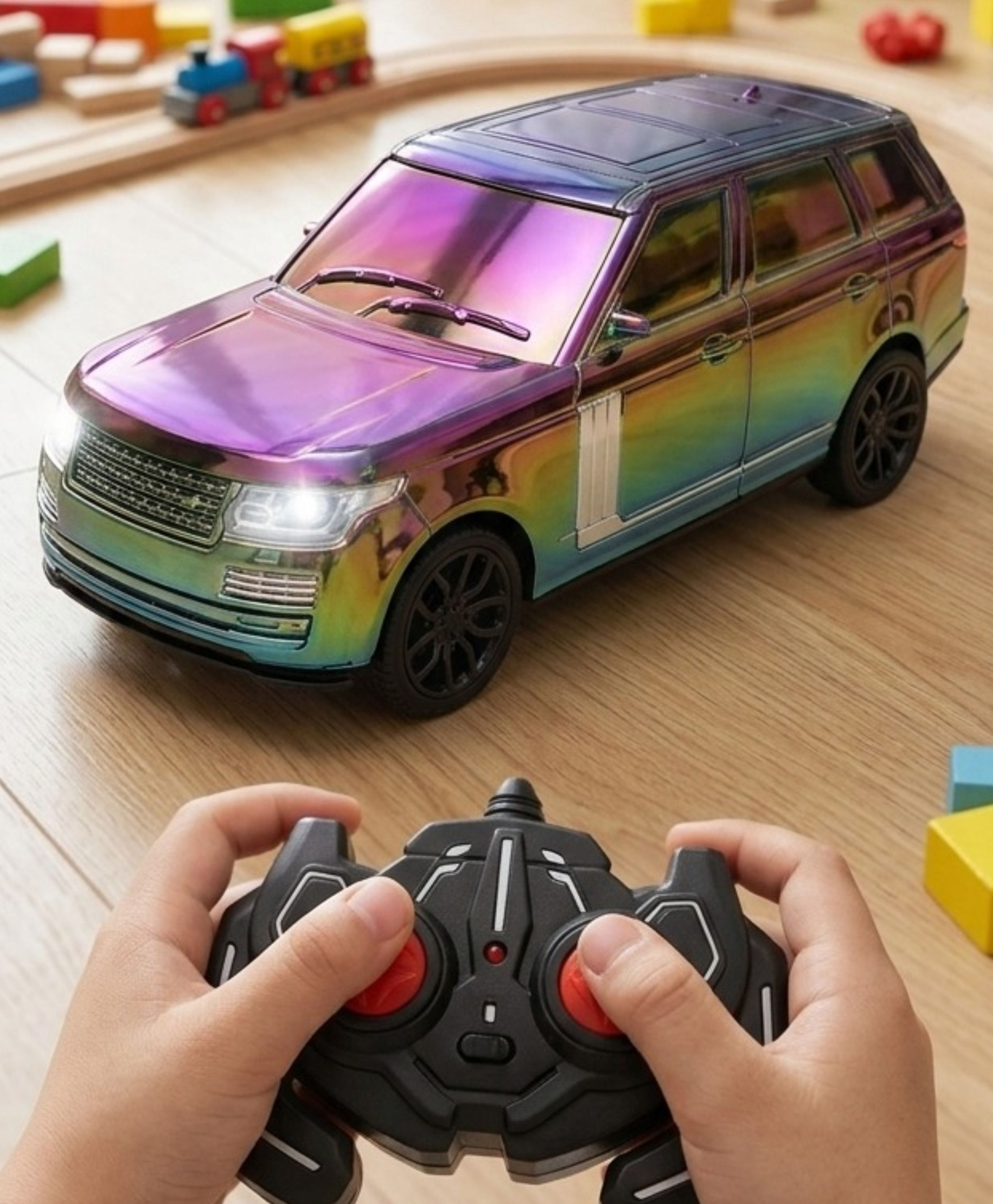 YAMAMA 1:16 Premium Electroplated Off-Road SUV High-Speed RC Car Toy with LED Simulation Lights And Sound for Kids, Fun Entertainment Kids Car Toys, Best Gifts for Boys And Girls - Multicolor-picture-27