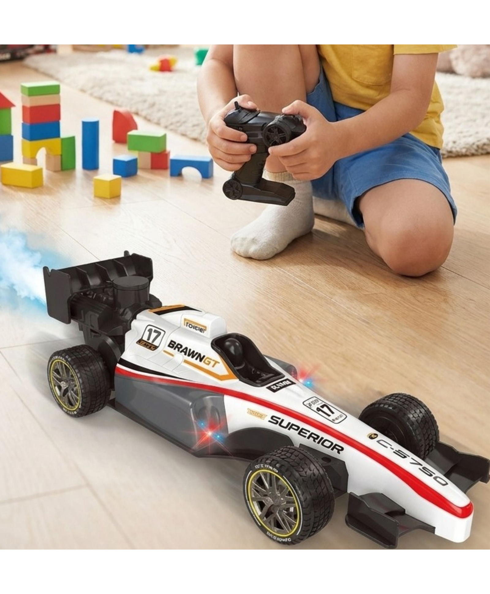 YAMAMA Speed Formula Car 1:14 Professional High-Speed F1 RC Racing Toy with Steering Remote Lights And Music for Kids, Fun Entertainment Kids Car Toys, Best Gifts for Boys And Girls - White-picture-24