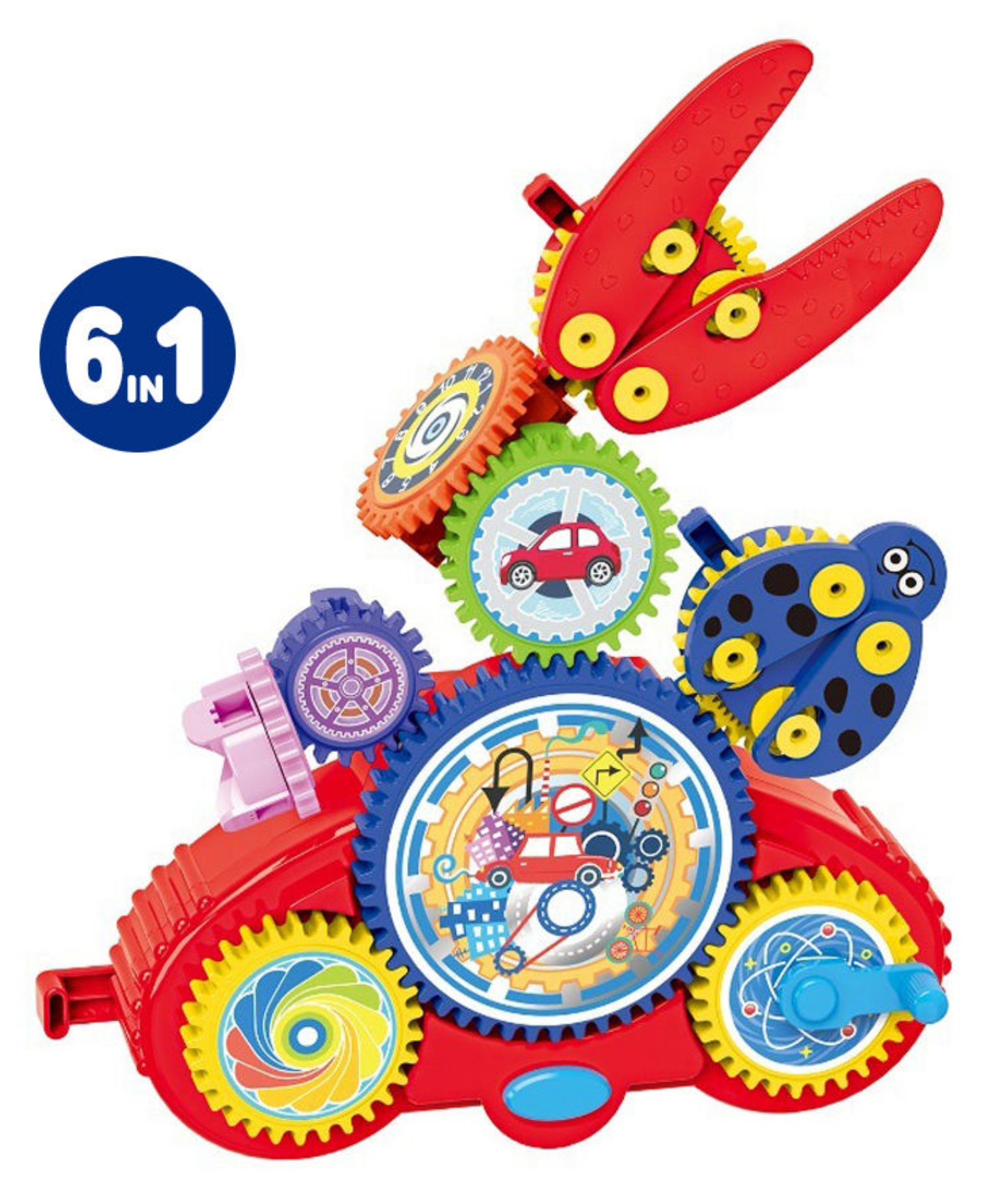 YAMAMA 6-in-1 STEM Creative Assembled Electric Gear Building Blocks Puzzle Toys for Kids, Sensory Brain Development Toy, Fun Interactive Educational Toy for Boys & Girls - Multicolor-image-5