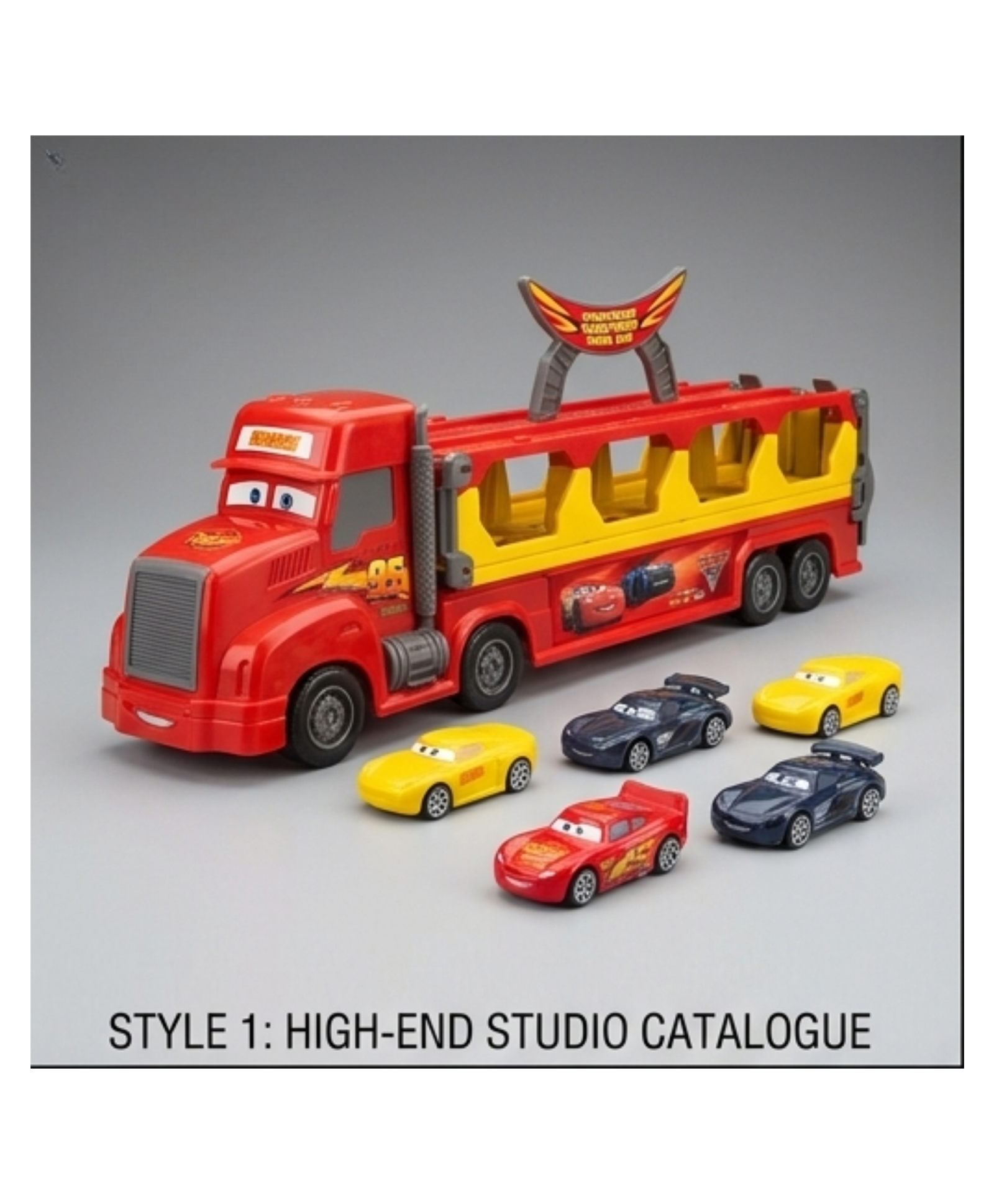 YAMAMA Catapulting Transporter Truck Car Toy with Foldable Ejection Race Track For Kids, Fun Entertainment Kids Toys - Red-image-28