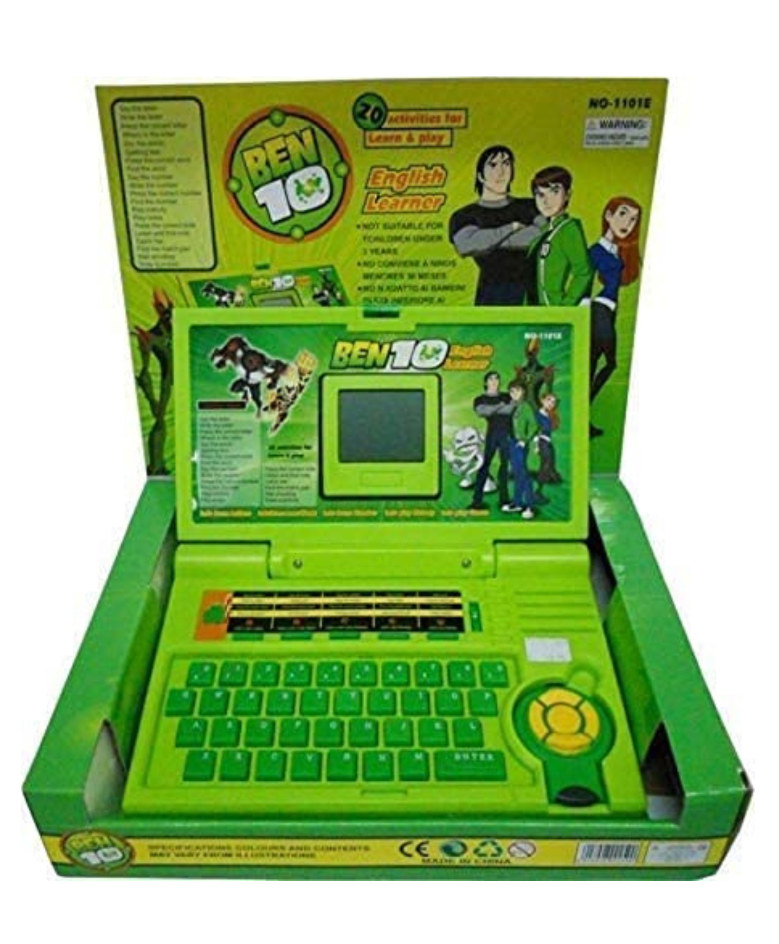 YAMAMA Ben 10 Educational Kids Learning Laptop Toy With LED Screen & Lights, English Learner Laptop Toys for Kids, Fun Interactive Educational Kids Toys - Green-image-30