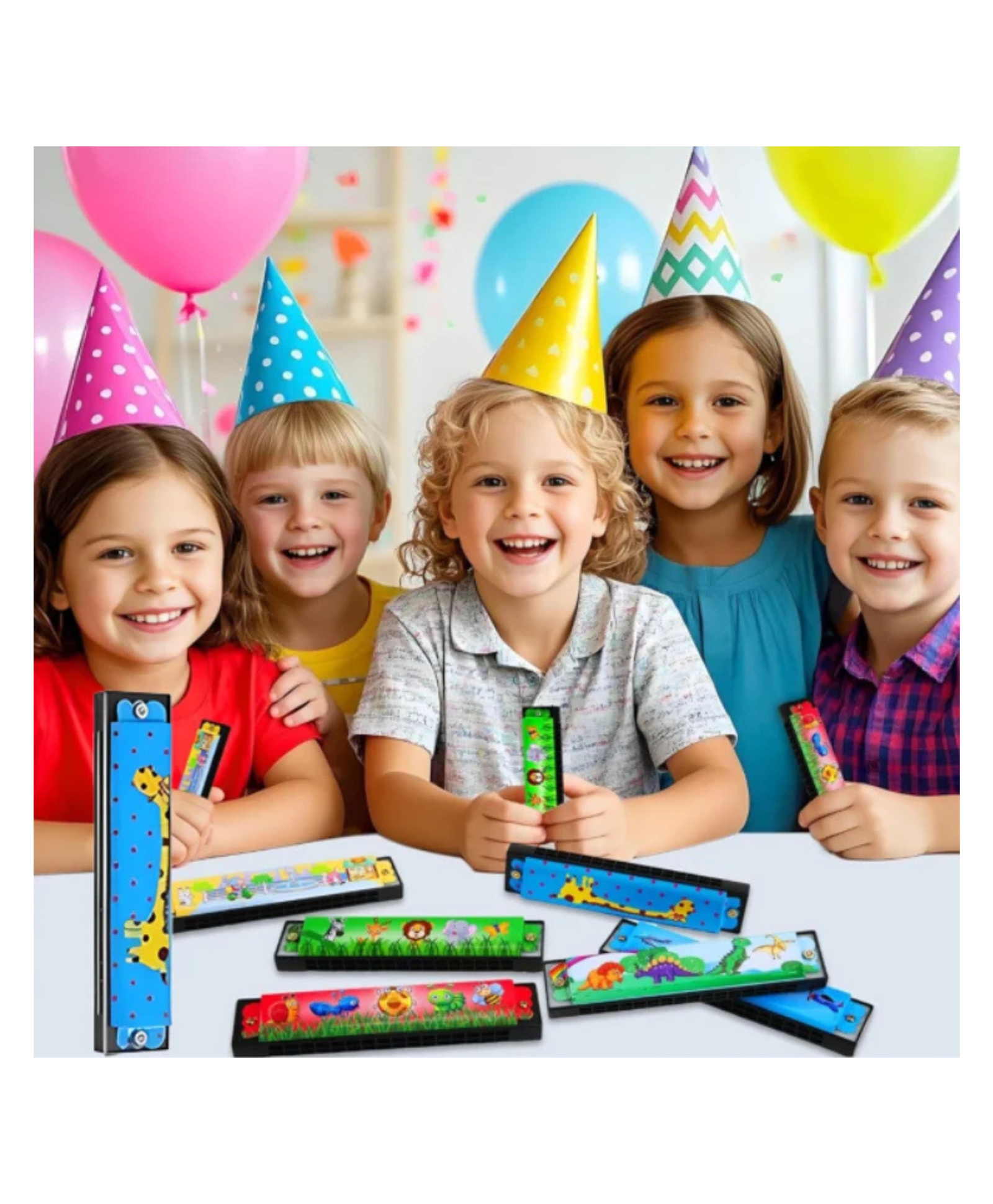 YAMAMA 16-Hole Multicolor Junior Harmonica Mouth Organ for Kids, Cartoon Themed Musical Instrument Toys for Kids, Perfect Return Gifts for Birthday Parties - Pack of 1 - Color And Design May Vary-image-39