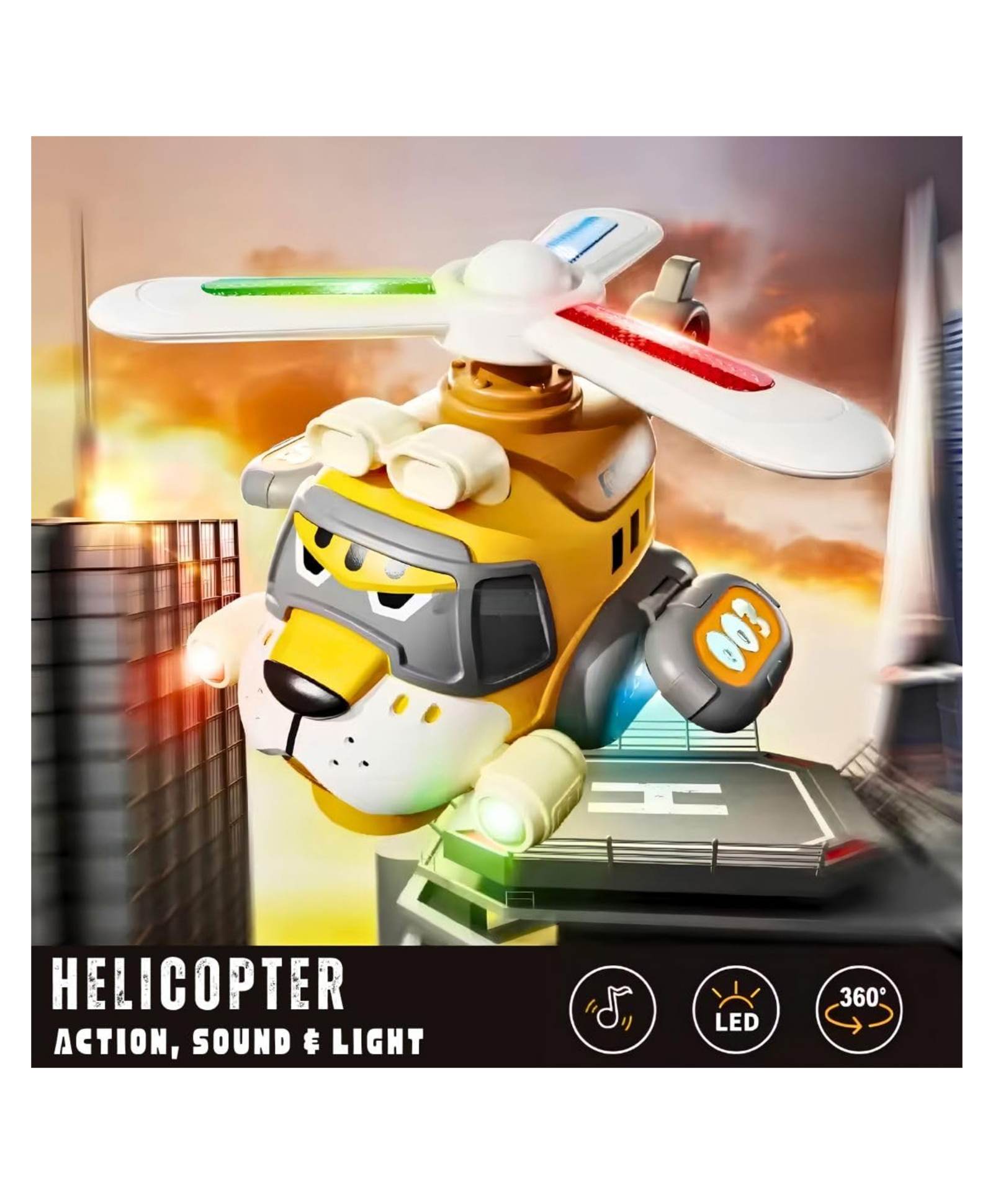 YAMAMA Tiger Electric Bump & Go Stunt Helicopter Toy, 360-Degree Rotating Musical Toy with Automatic Lifting Elevator Wings, 3D Flashing LED Rotor Lights and Spinning Tail Propeller - Color May Vary-image-40