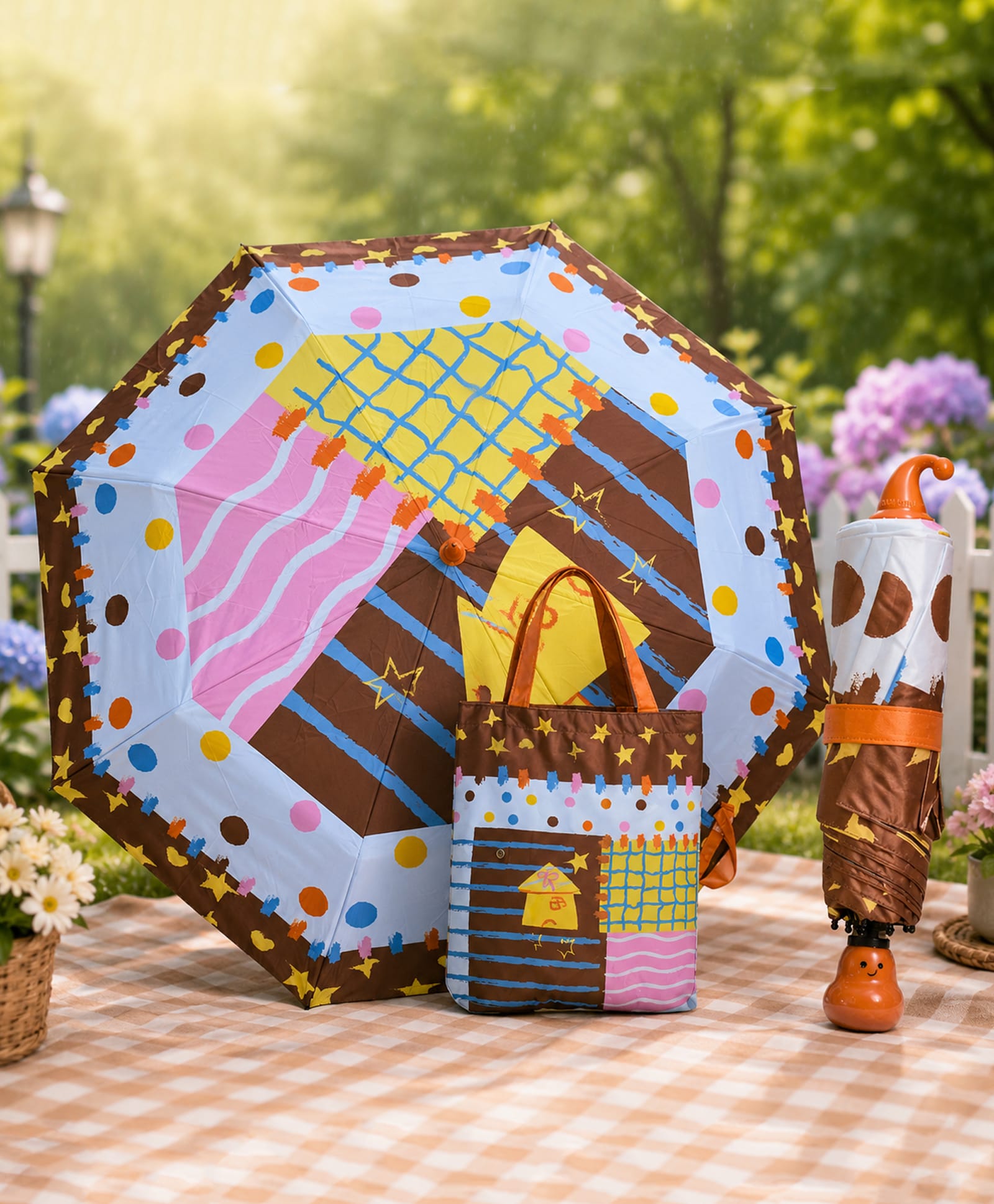 CHAATEWALA Abstract Designed Umbrella - Brown-picture-21