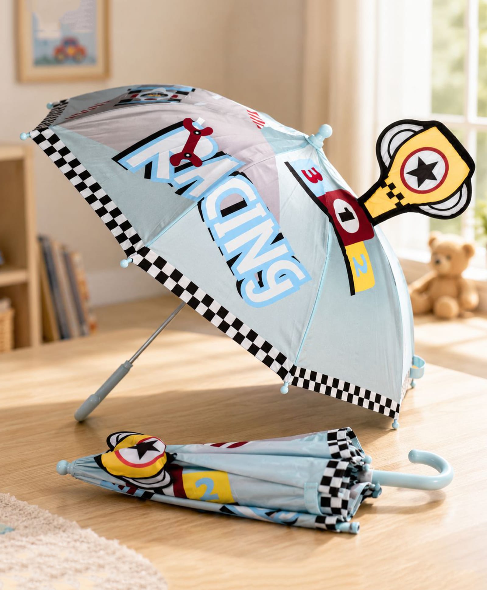 CHAATEWALA Racing Theme Designed Umbrella - Grey-picture-23