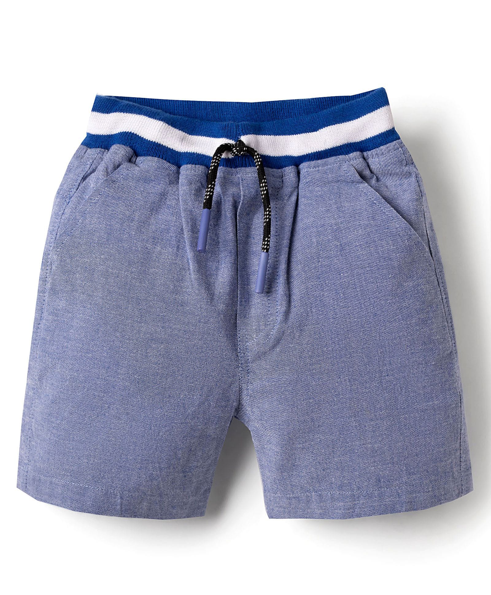 Rikidoos Cotton Woven Knee Length Solid Shorts With Pockets - Light Blue-picture-28