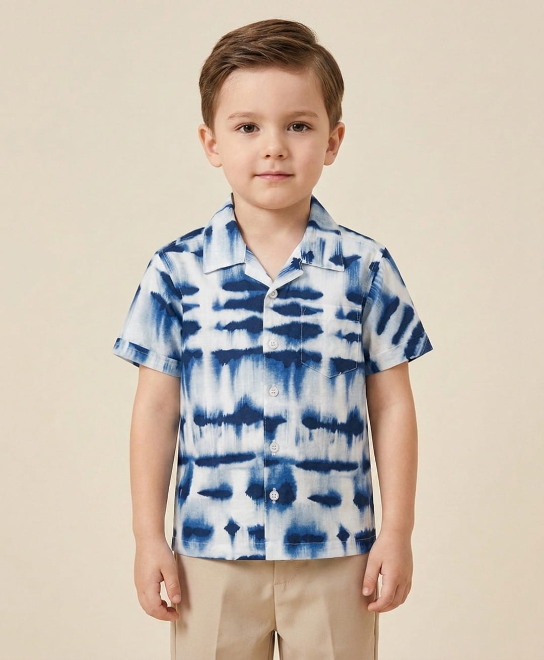 Rikidoos Cotton Woven Half Sleeves Tie & Dye Shirt - Blue-picture-25