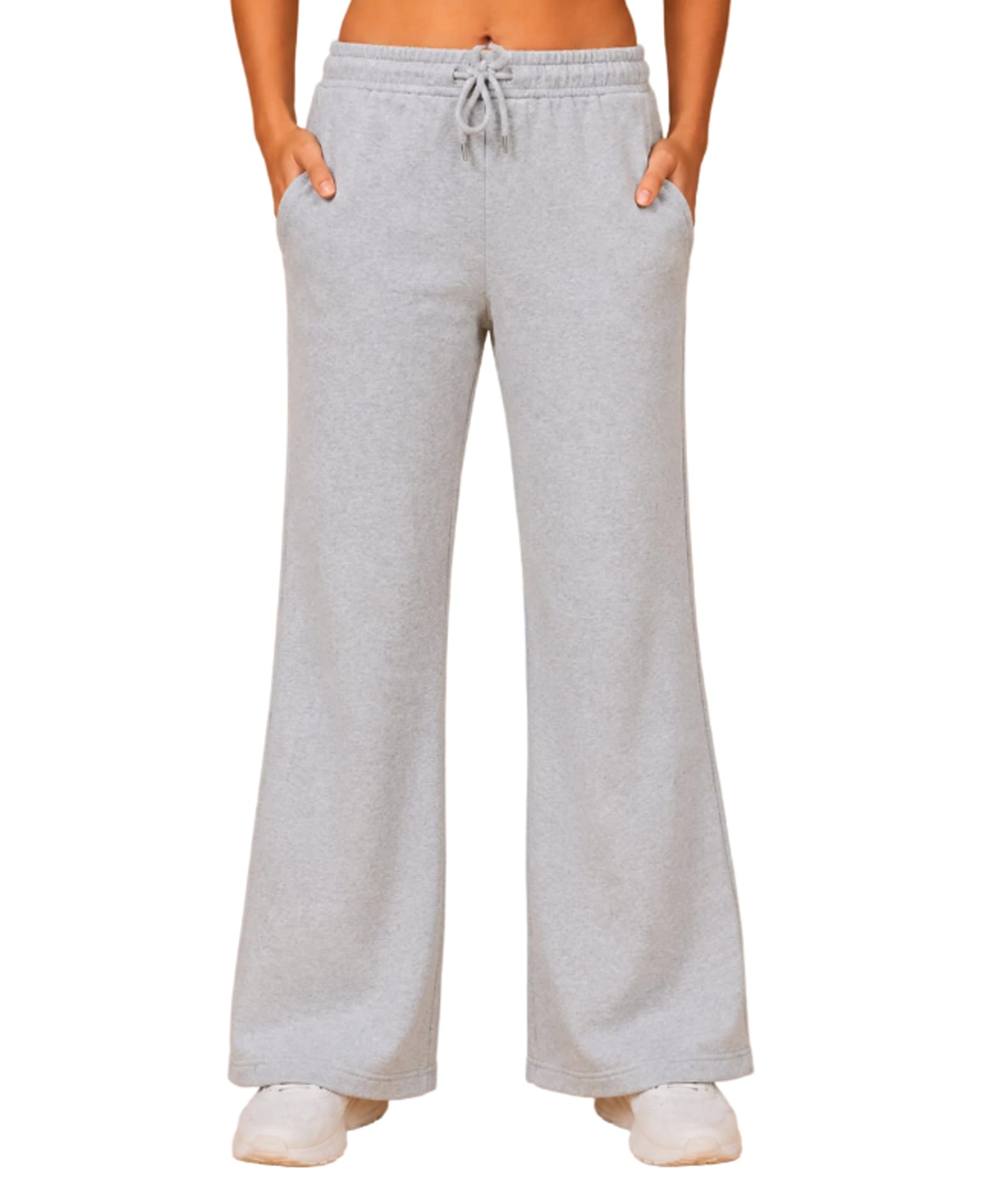 TeenTrums 100% Cotton Knit Solid Flared Pants - Grey Melange-picture-16