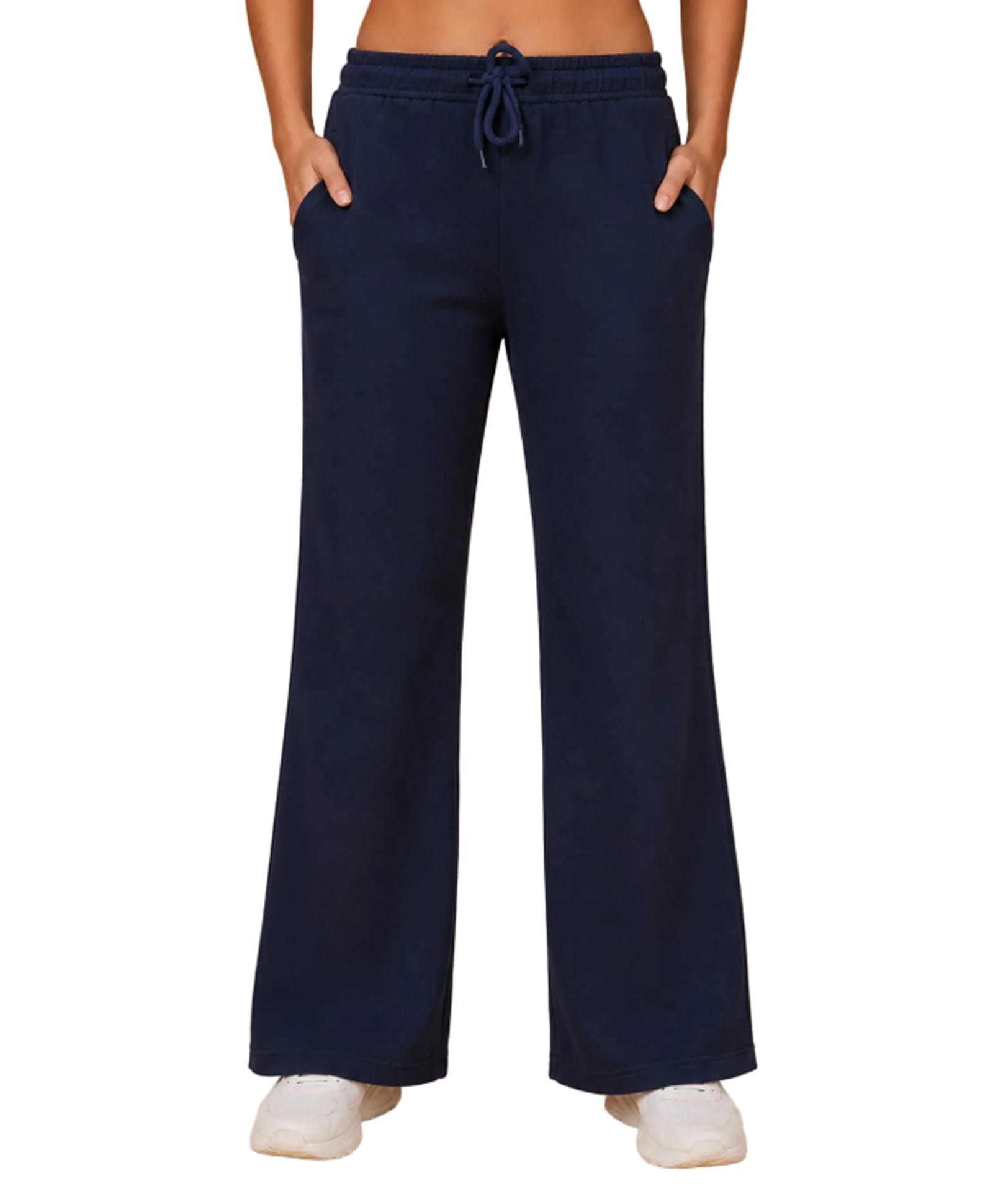 TeenTrums 100% Cotton Knit Solid Flared Pants - Navy Blue-image-9