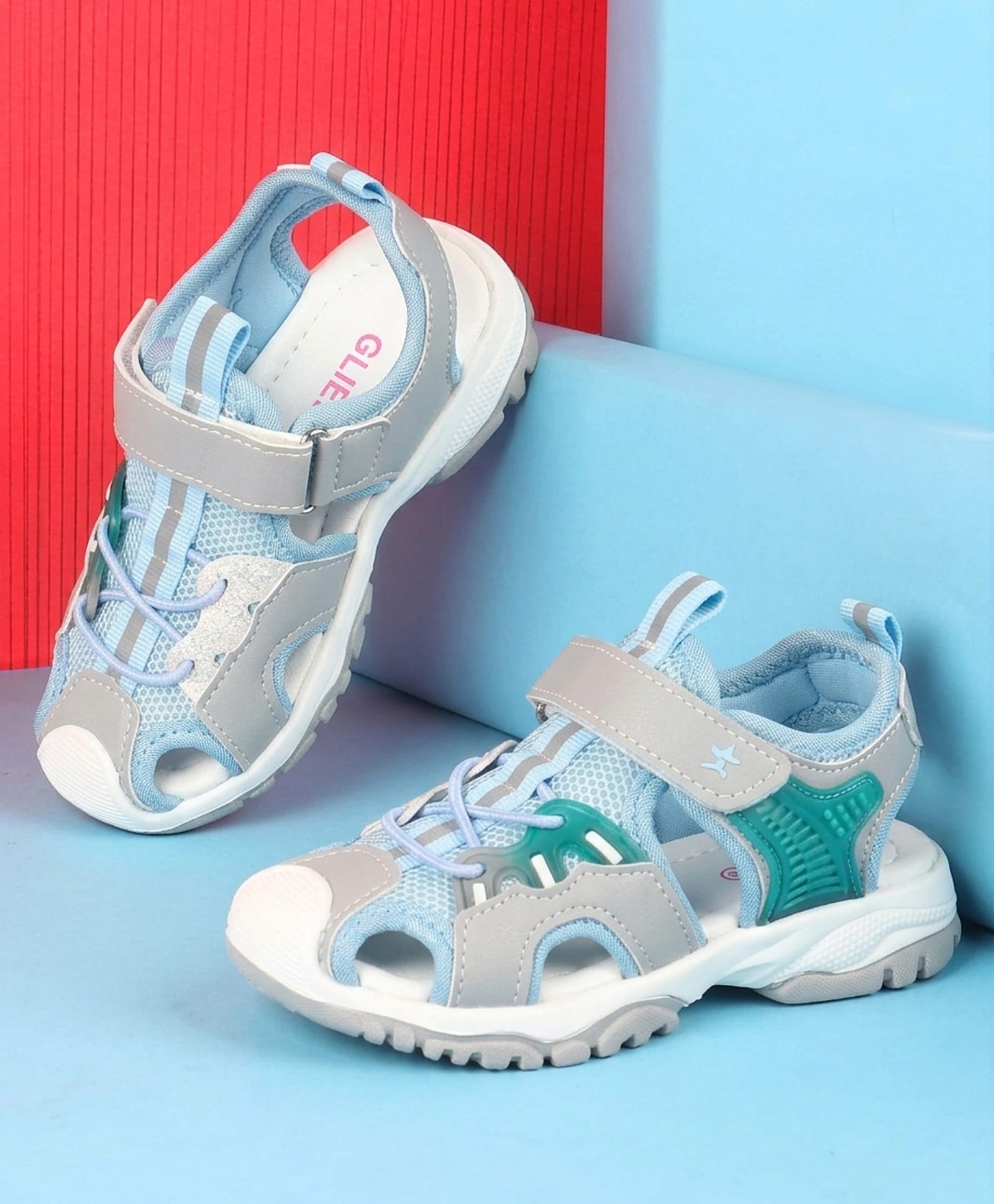 Cute Walk by Babyhug Velcro Closure Sandals - Blue-picture-20