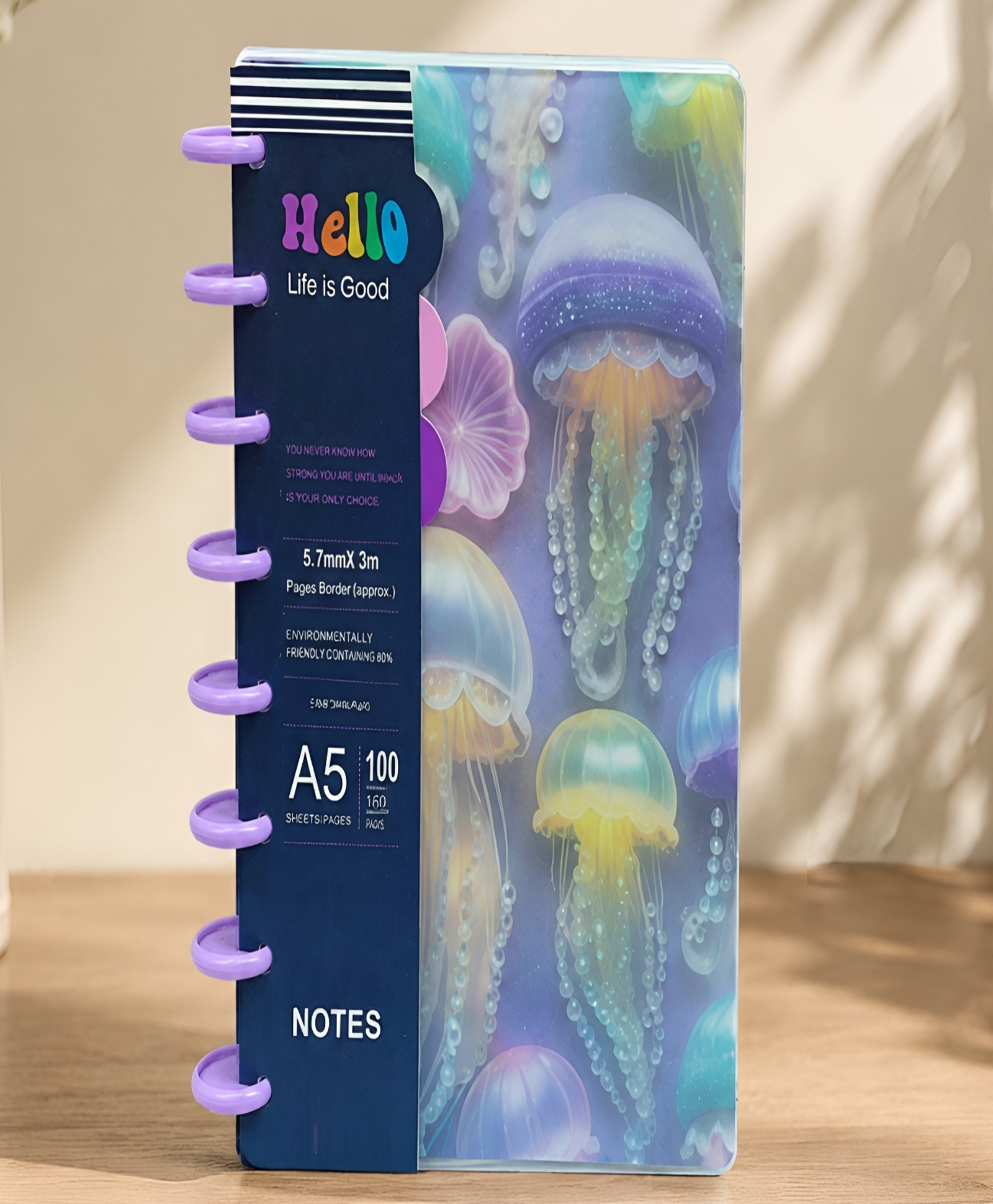 SCHOOLISH Spiral Notebook Diary, Ruled Notebooks for Kids, Cute Jellyfish Print Stationery, Aesthetic A5 Size Journal Diary - PACK OF 1 - COLOR MAY VARY-image-20