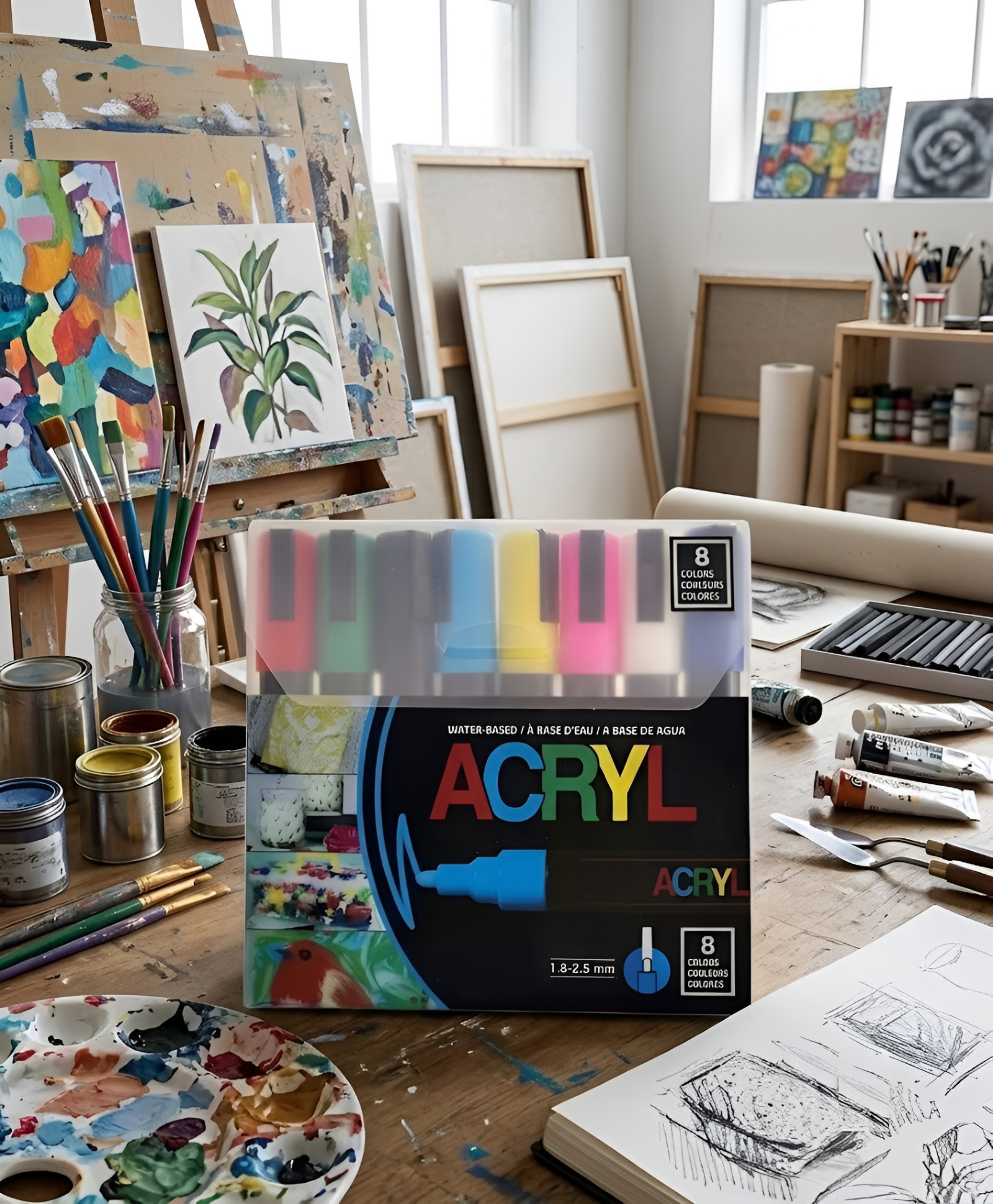 SCHOOLISH Art Painting Graffiti Pen 1.8-2.5mm Pen Tip, Non-Toxic, Used For Painting, Handicrafts, Wall Graffiti And Fabric Painting, Suitable For Metal, Ceramics, Glass - PACK OF 1 - COLOR MAY VARY-image-35