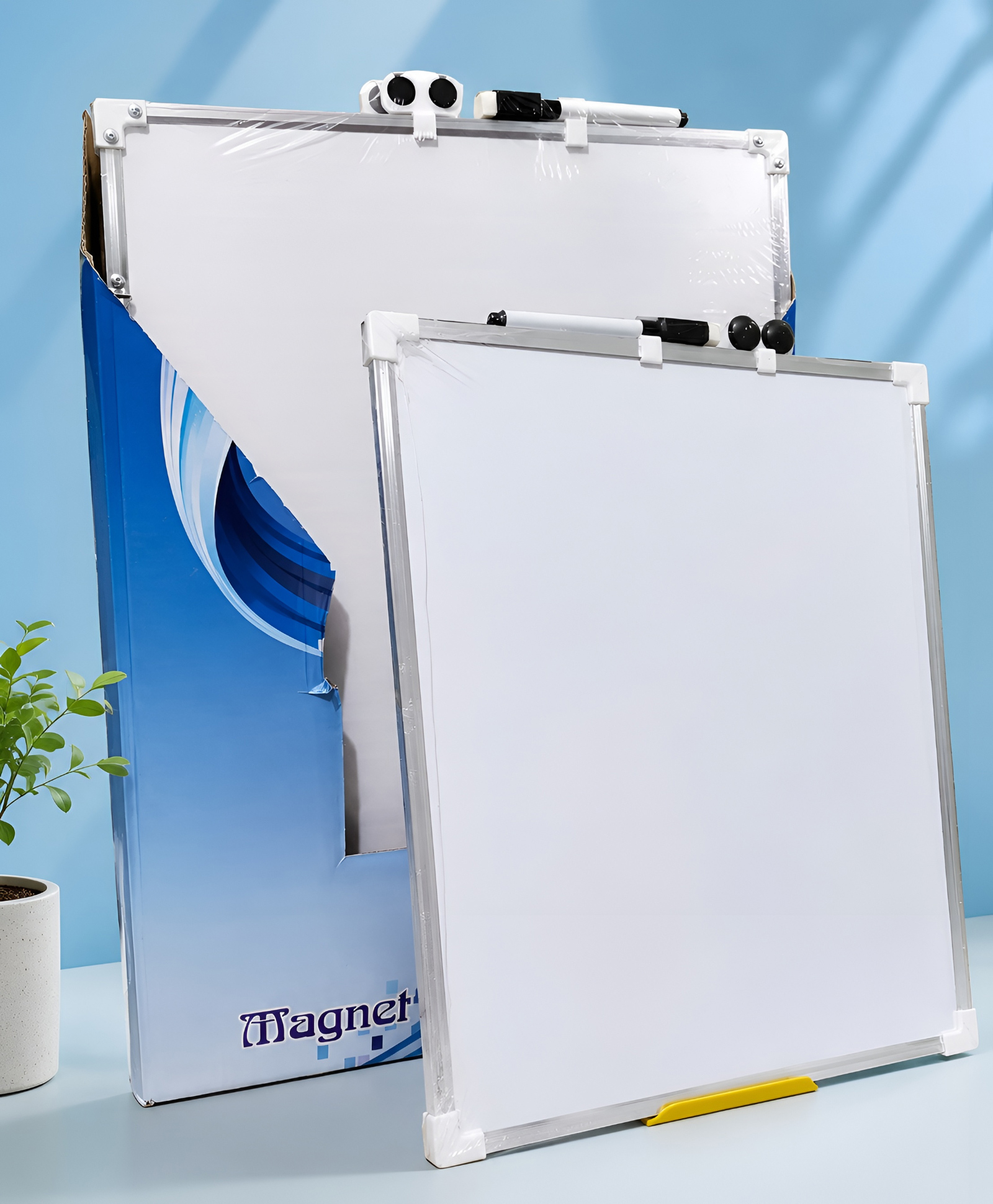 SCHOOLISH Magnetic White Board / Writing Board 20/30cm Double-Sided Classroom Teaching Whiteboard Supplies Office Writing board - PACK OF 1 - COLOR MAY VARY-image-4