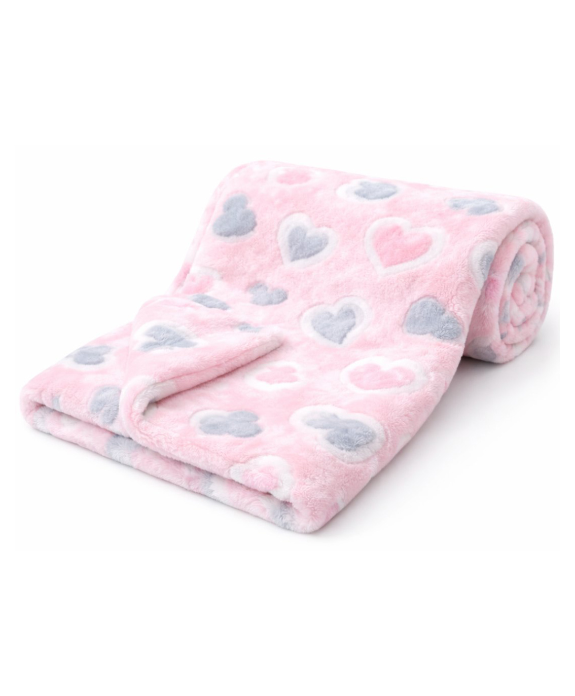 BRANDONN Single Ply Coral Blanket Heart Print - Peach-picture-9