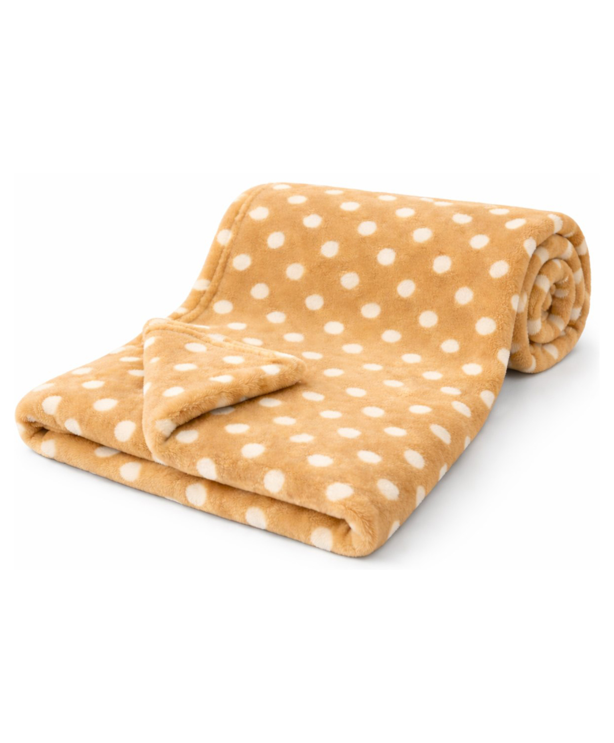 BRANDONN Single Ply Coral Polka Printed Blanket - Beige-image-13