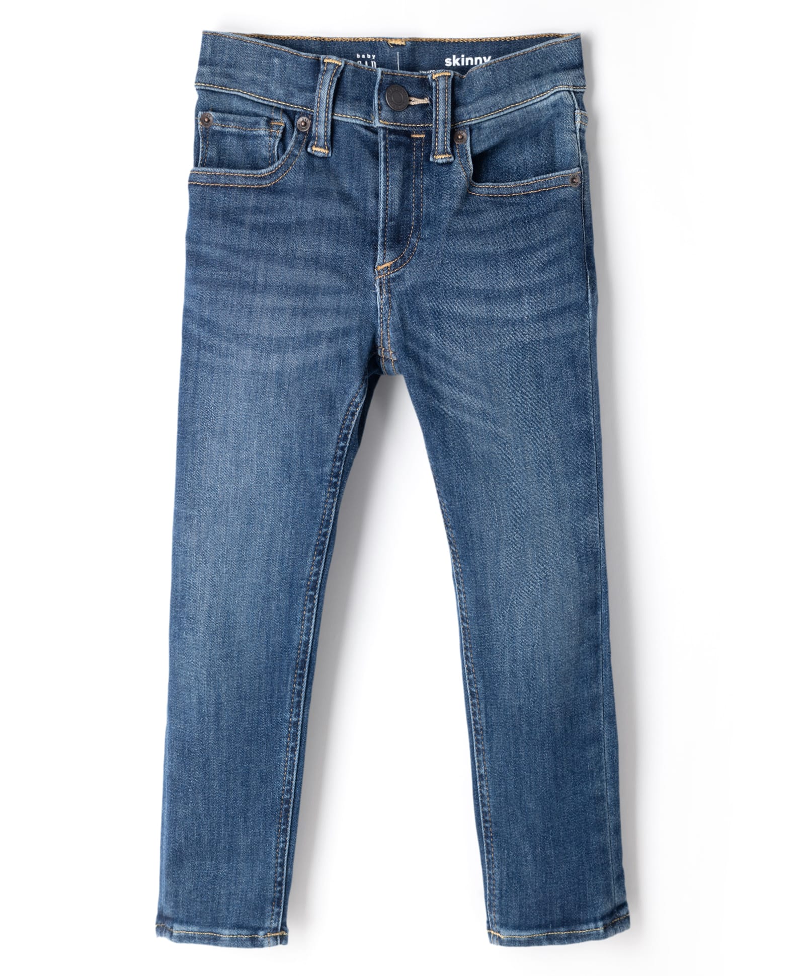 GAP Cotton Blend Woven Full Length Heavy Washed Skinny Mid Rise Jeans - Blue-picture-10