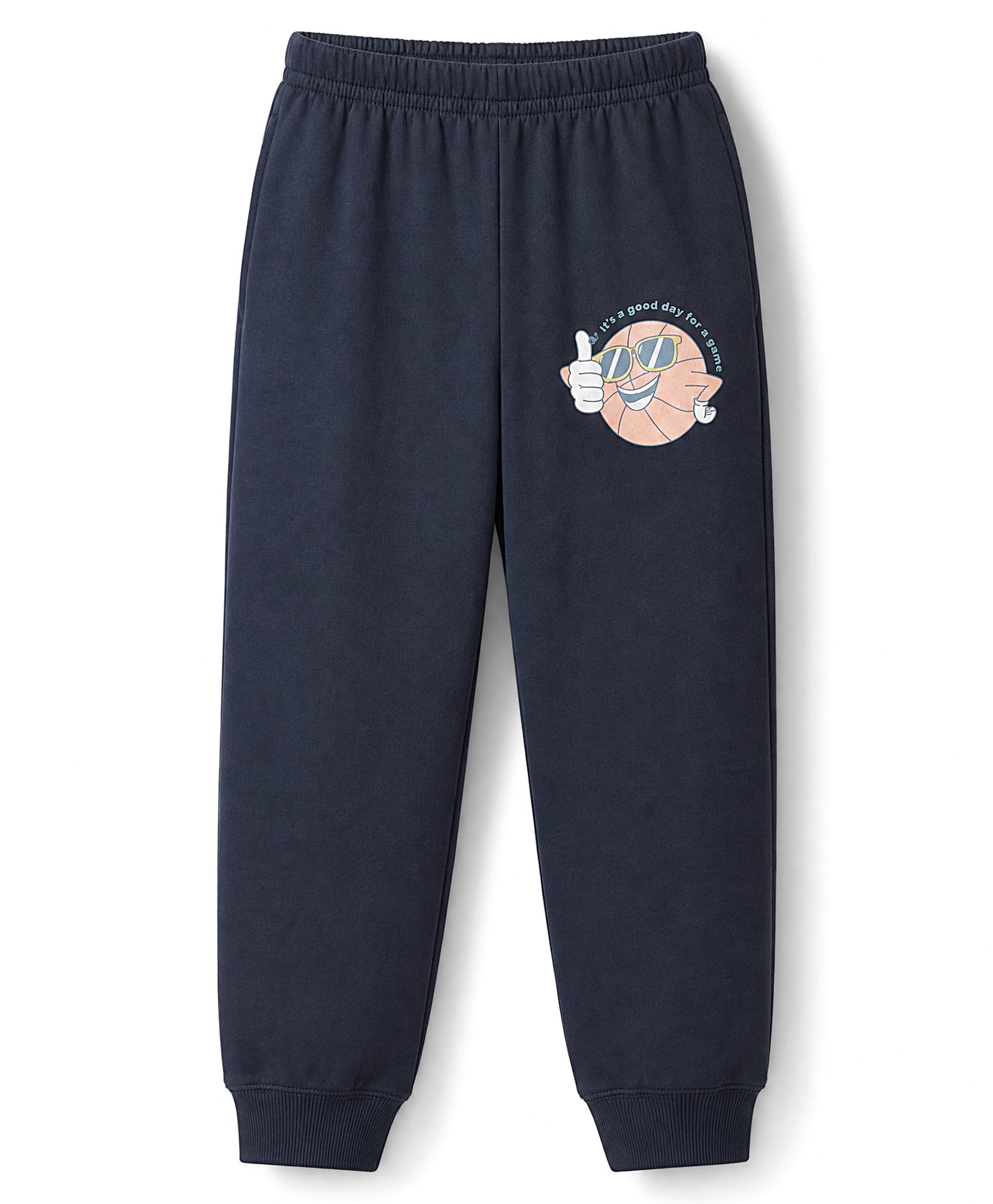 Tango Knit Full Length Fleece and Woollen Bottomwear With Text Print - Navy Blue-picture-23