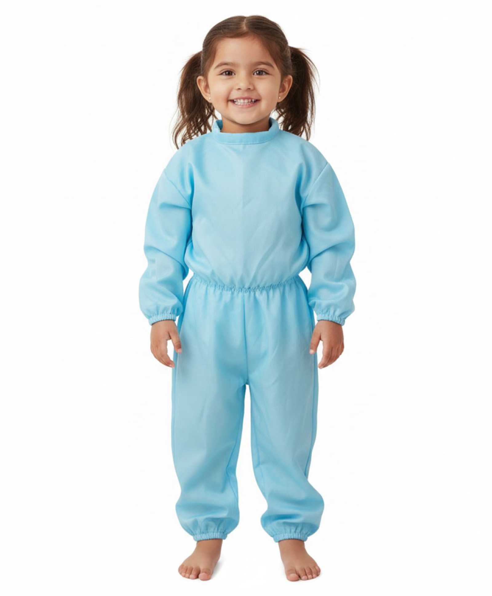 BookMyCostume Woven Full Sleeves Solid Jumpsuit Fancy Dress Costume Set - Blue-image-49