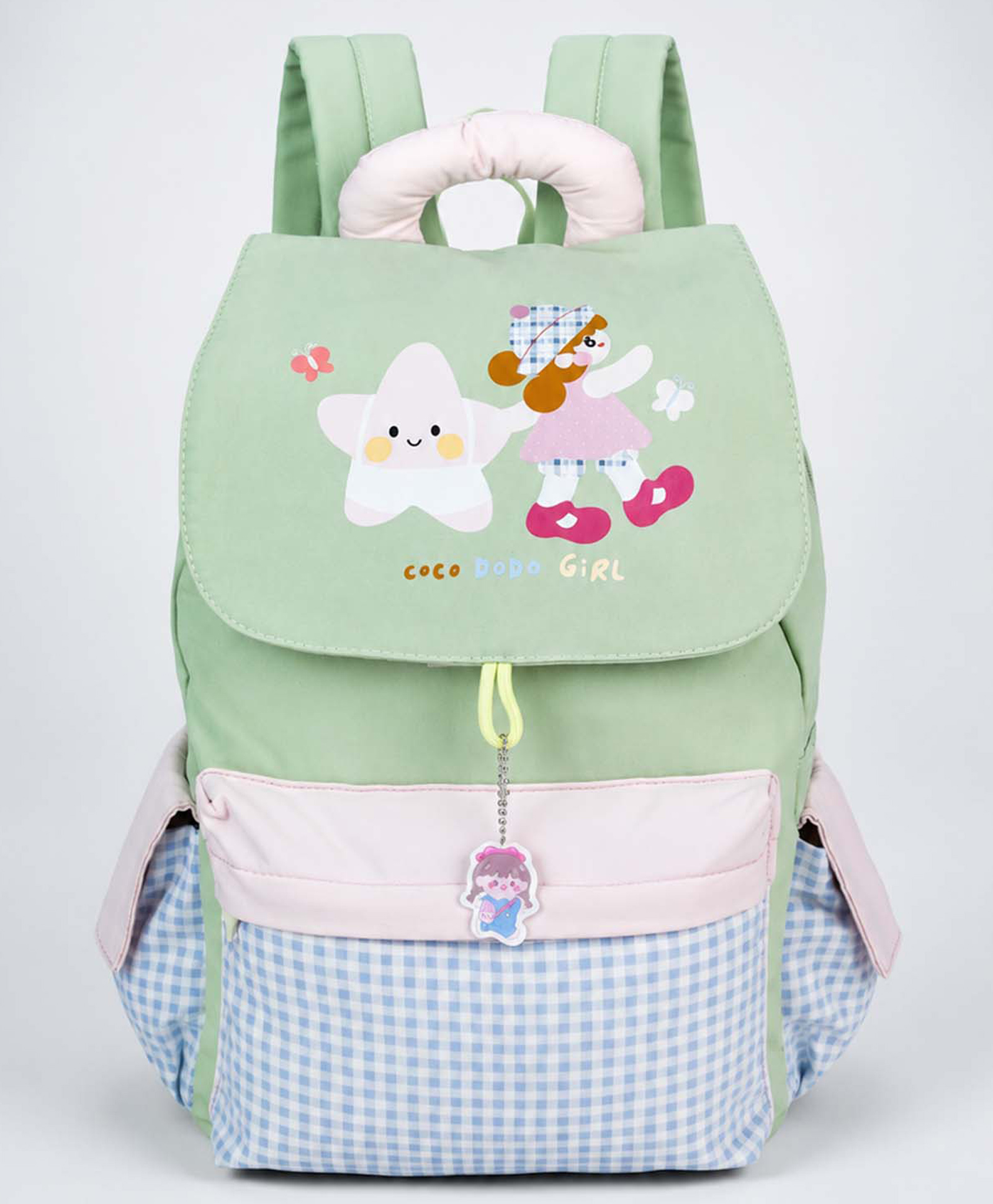 Little Surprise Box Gingham Girl Star Backpack Kids-Green-image-11