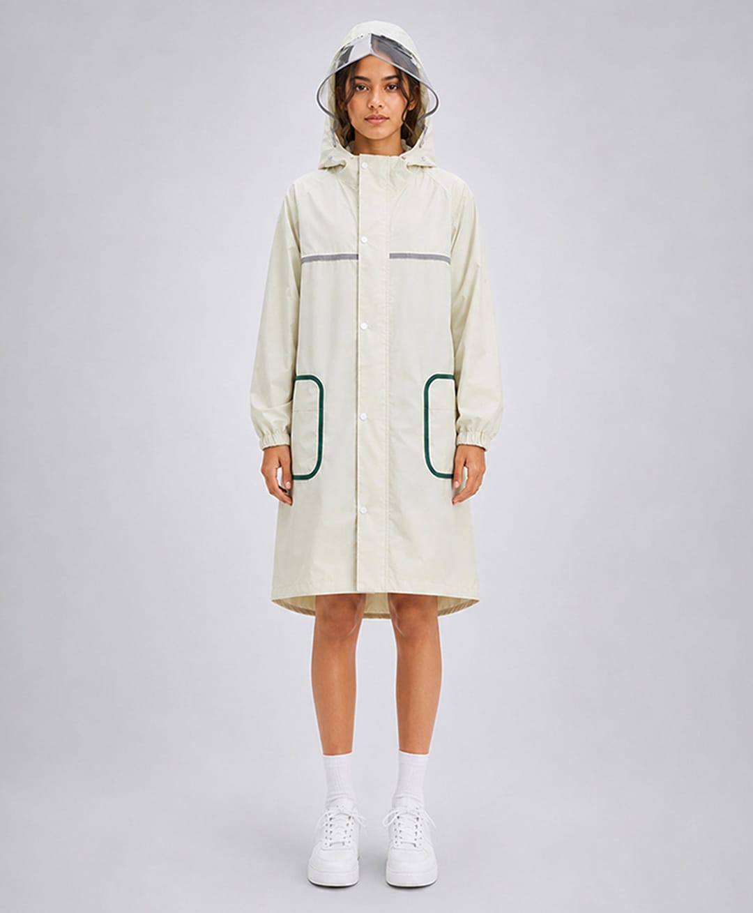 Little Surprise Box Solid Hooded Raincoat - Beige-picture-28