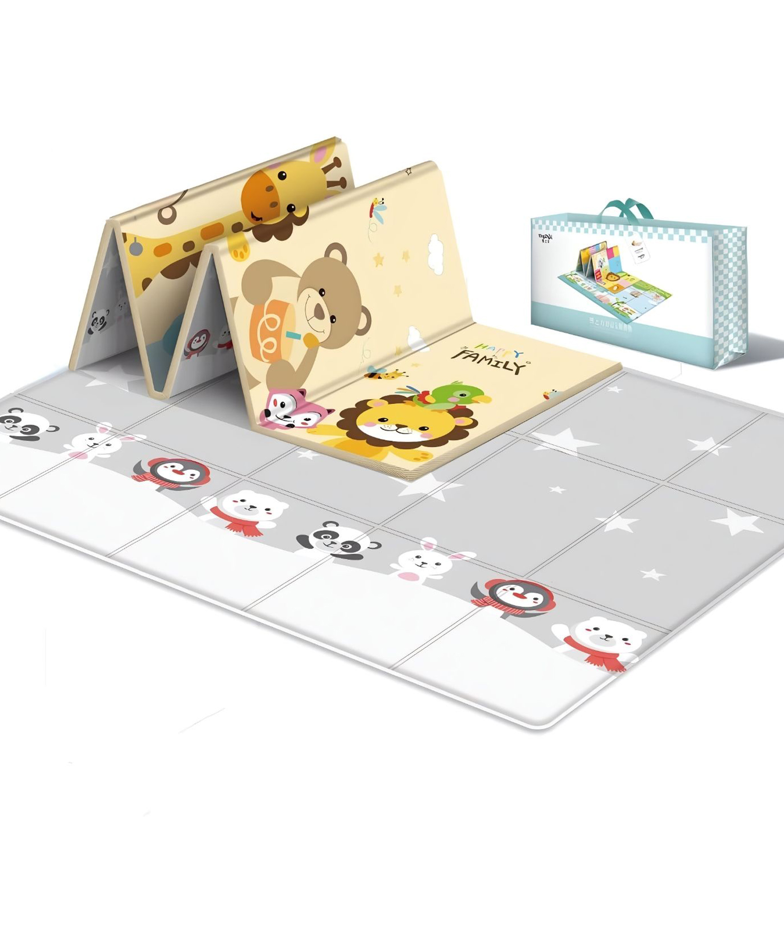 Elecart Extra Large Baby Play Mat Foldable Waterproof XPE Foam Play Mat, Reversible Non-Toxic BPA-Free Crawling Mat for Babies & Toddlers, Indoor & Outdoor Use-picture-24