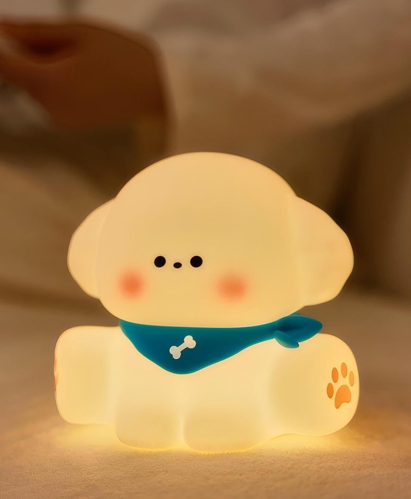 Elecart Cute Puppy Silicone Night Light Rechargeable LED Nursery Lamp with Touch Control, Soft BPA-Free Night Light for Kids, Babies & Bedroom Décor-image-23