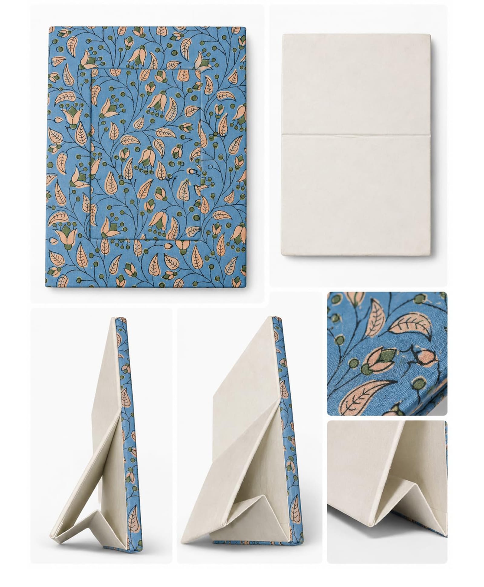 MOMISY Handcrafted Jaipur Print Photo Frame Blue Floral Home Décor-image-29