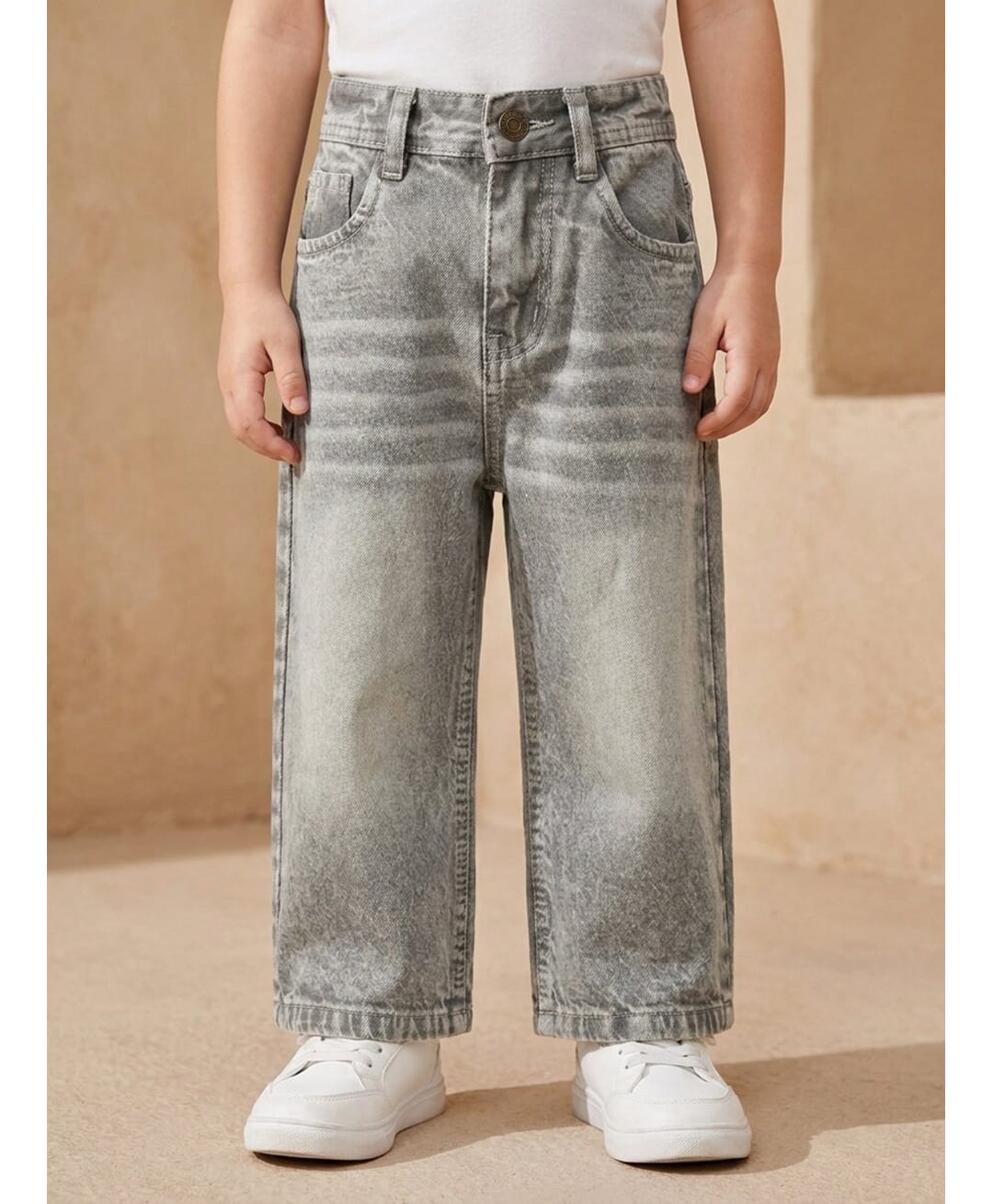 Rikidoos Washed Demin Woven Full Length Jeans - Grey-picture-14