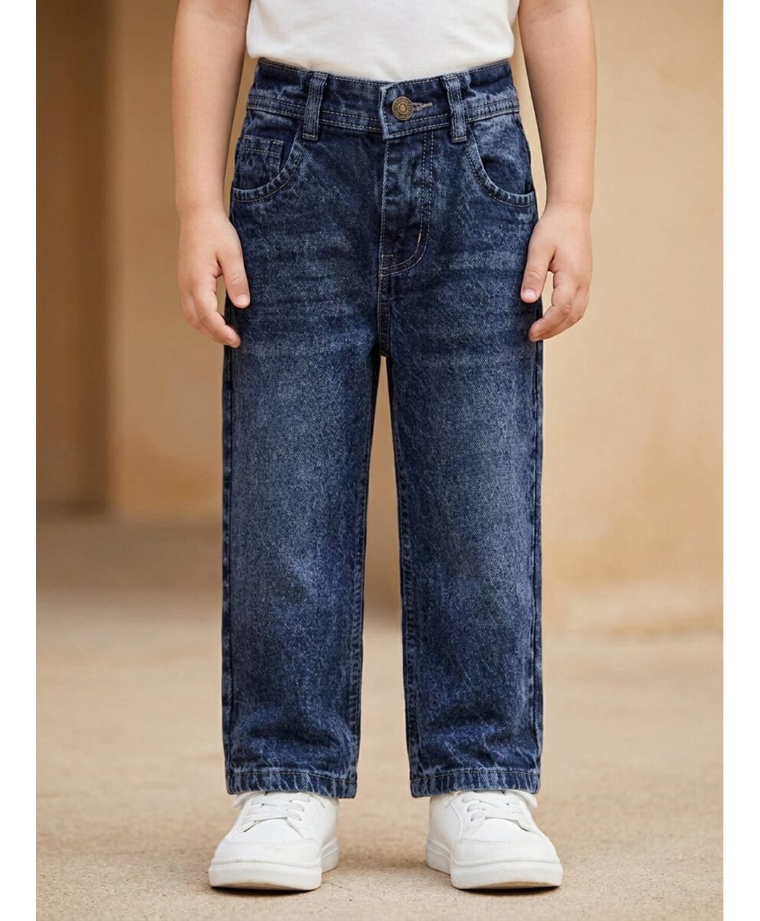 Rikidoos Washed Demin Woven Full Length Jeans - Blue-picture-28