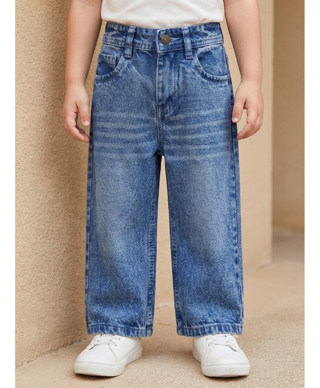 Rikidoos Washed Demin Woven Full Length Jeans - Blue-picture-13