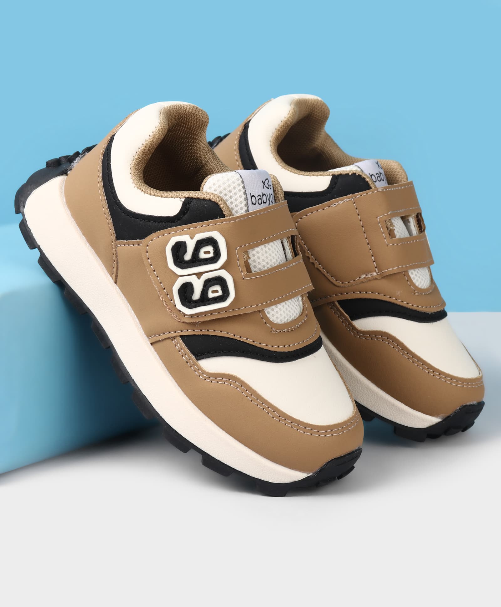 Babyoye Velcro Closure Sneaker Shoes - Brown-picture-22