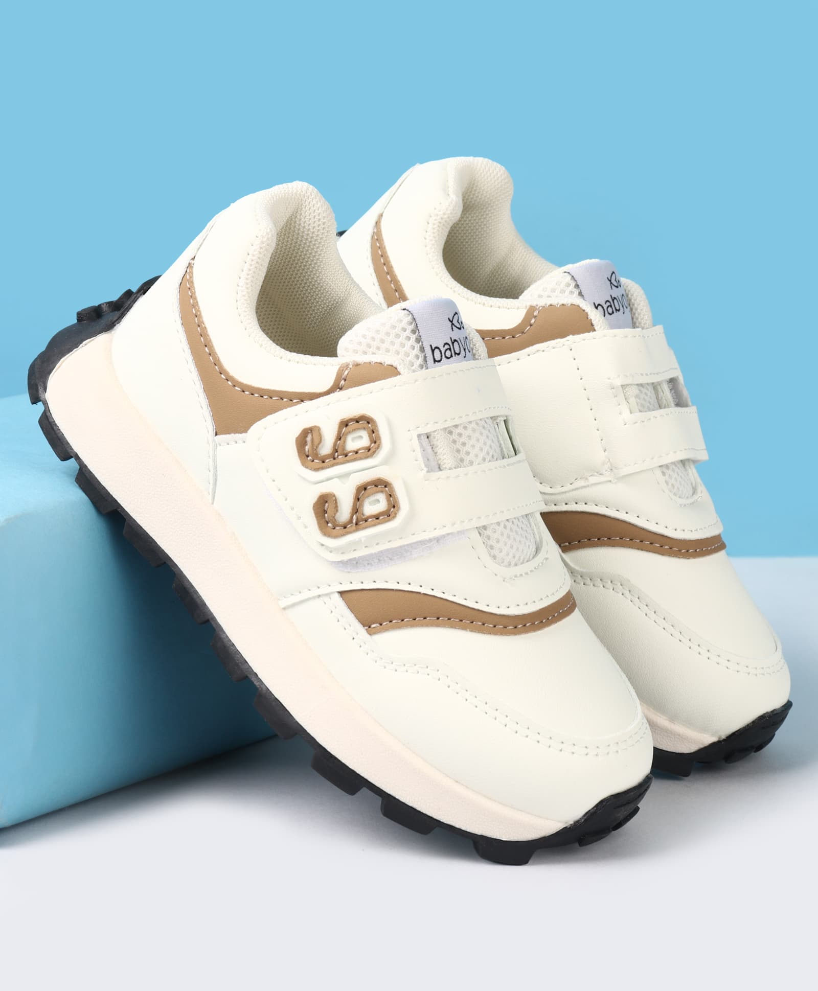 Babyoye Velcro Closure Sneaker Shoes - Beige-picture-39