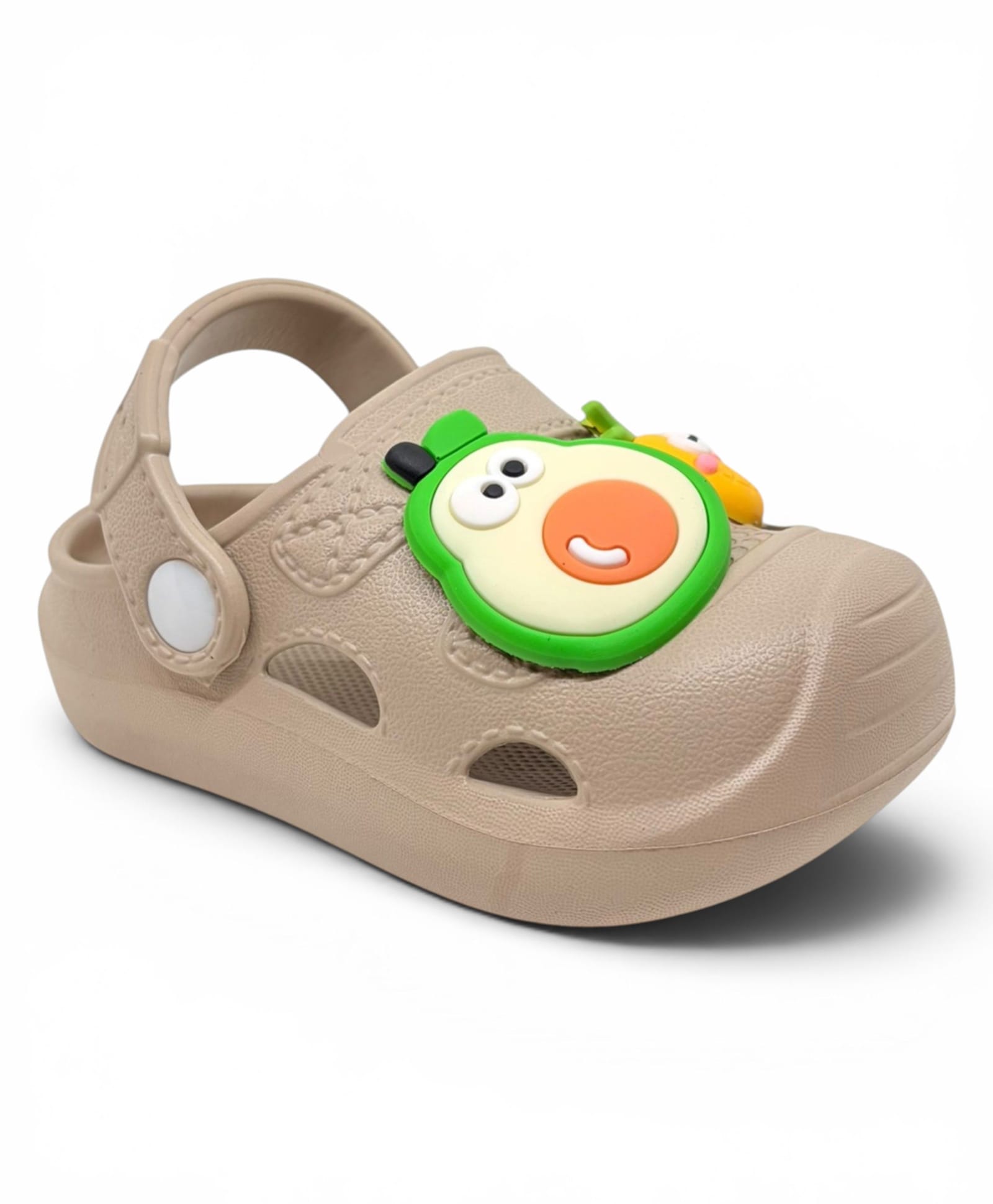 Lil Lollipop Avocado Applique Detailed Perforated Slingback Clogs - Brown-picture-16