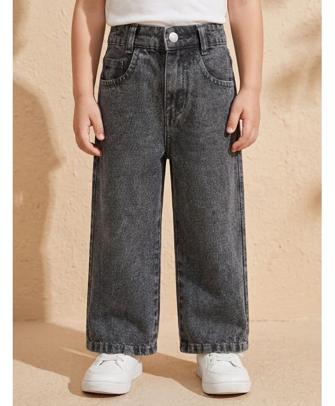 Rikidoos Washed Demin Woven Full Length Jeans - Black-picture-24