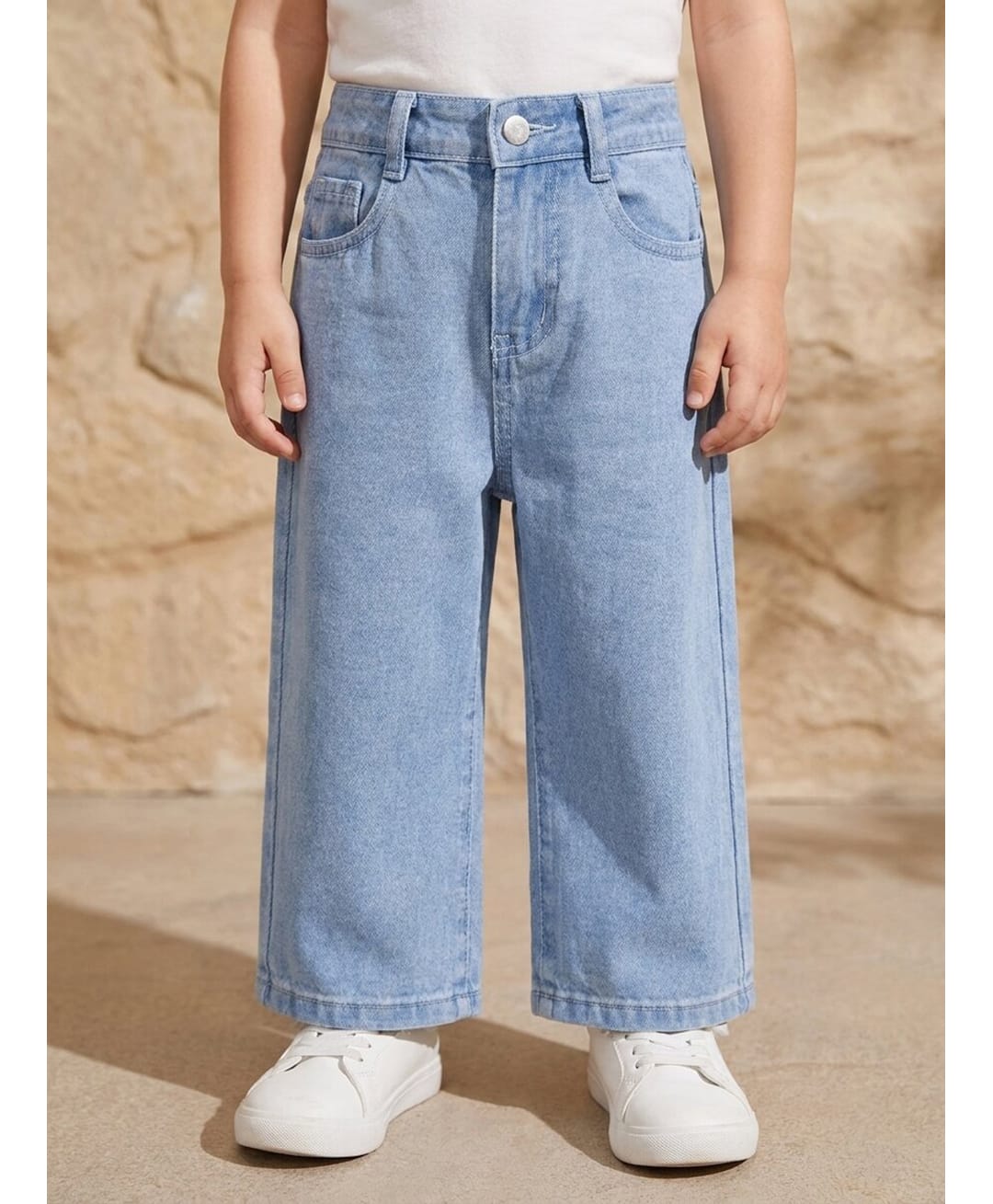 Rikidoos Washed Demin Woven Full Length Jeans - Light Blue-picture-20