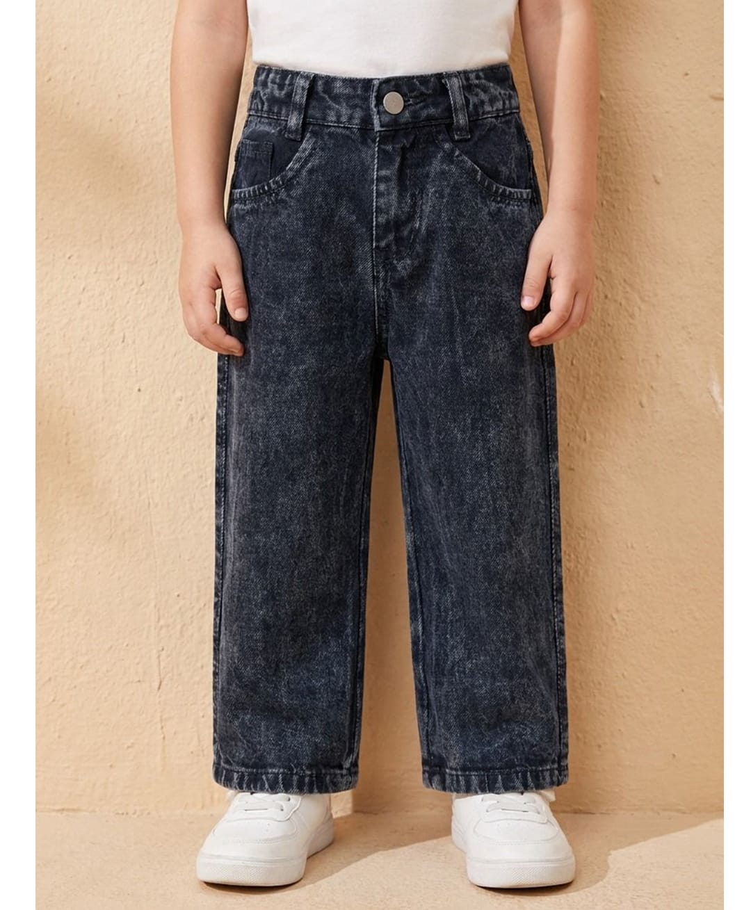 Rikidoos Washed Demin Woven Full Length Jeans - Black-picture-38