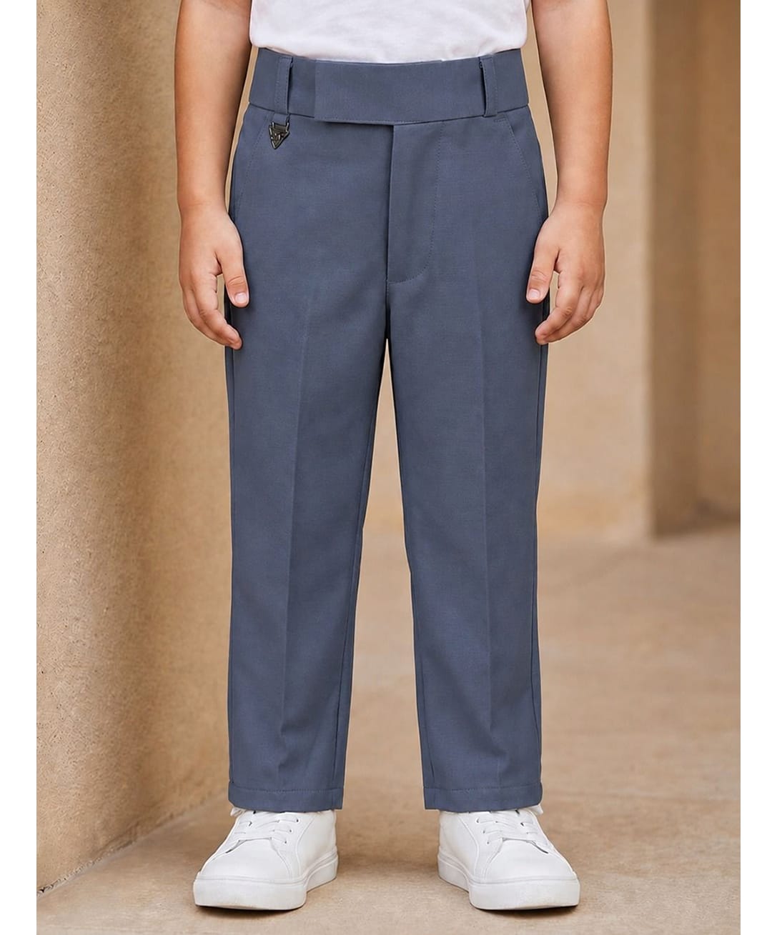 Rikidoos Cotton Lycra Woven Full Length Trouser - Blue-image-41