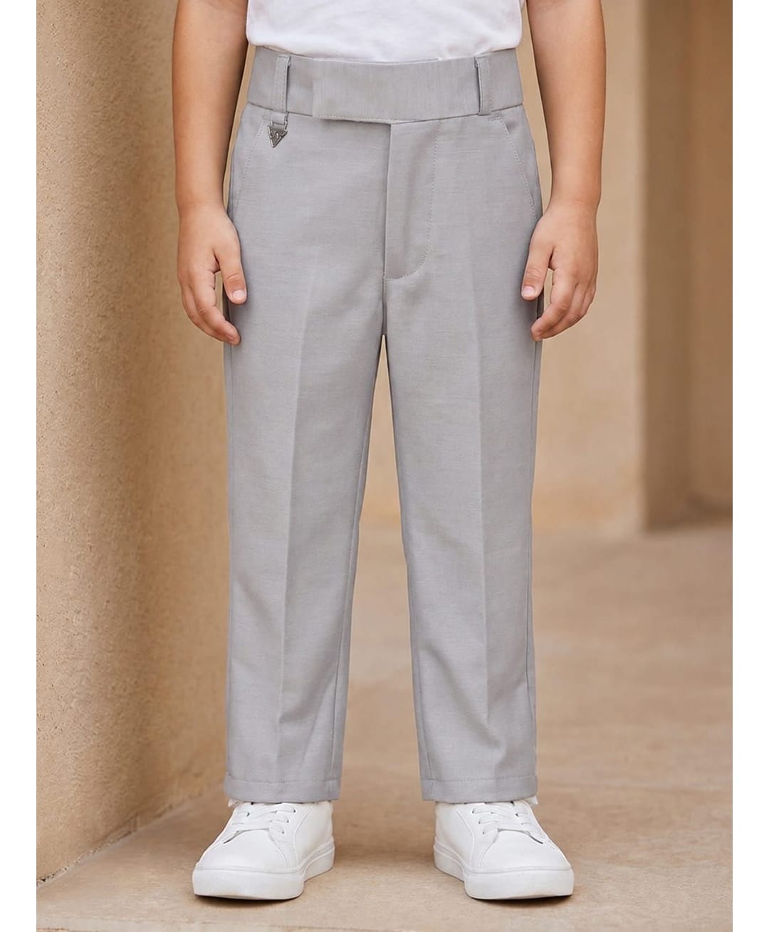 Rikidoos Cotton Lycra Woven Full Length Trouser - Grey-picture-14