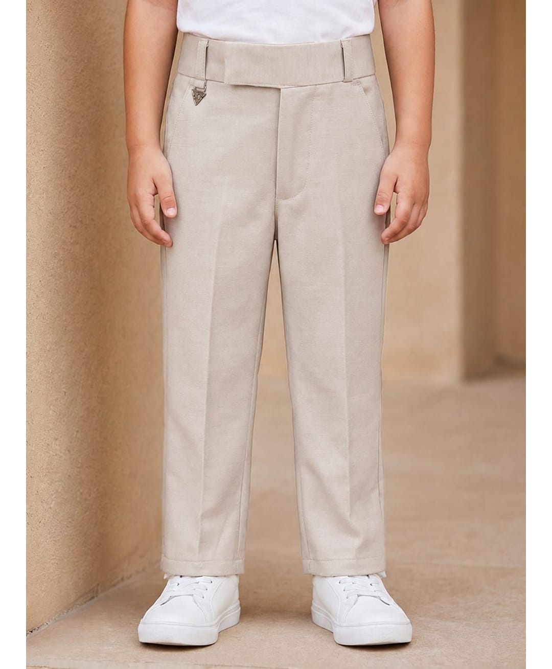 Rikidoos Cotton Lycra Woven Full Length Trouser - Beige-picture-19