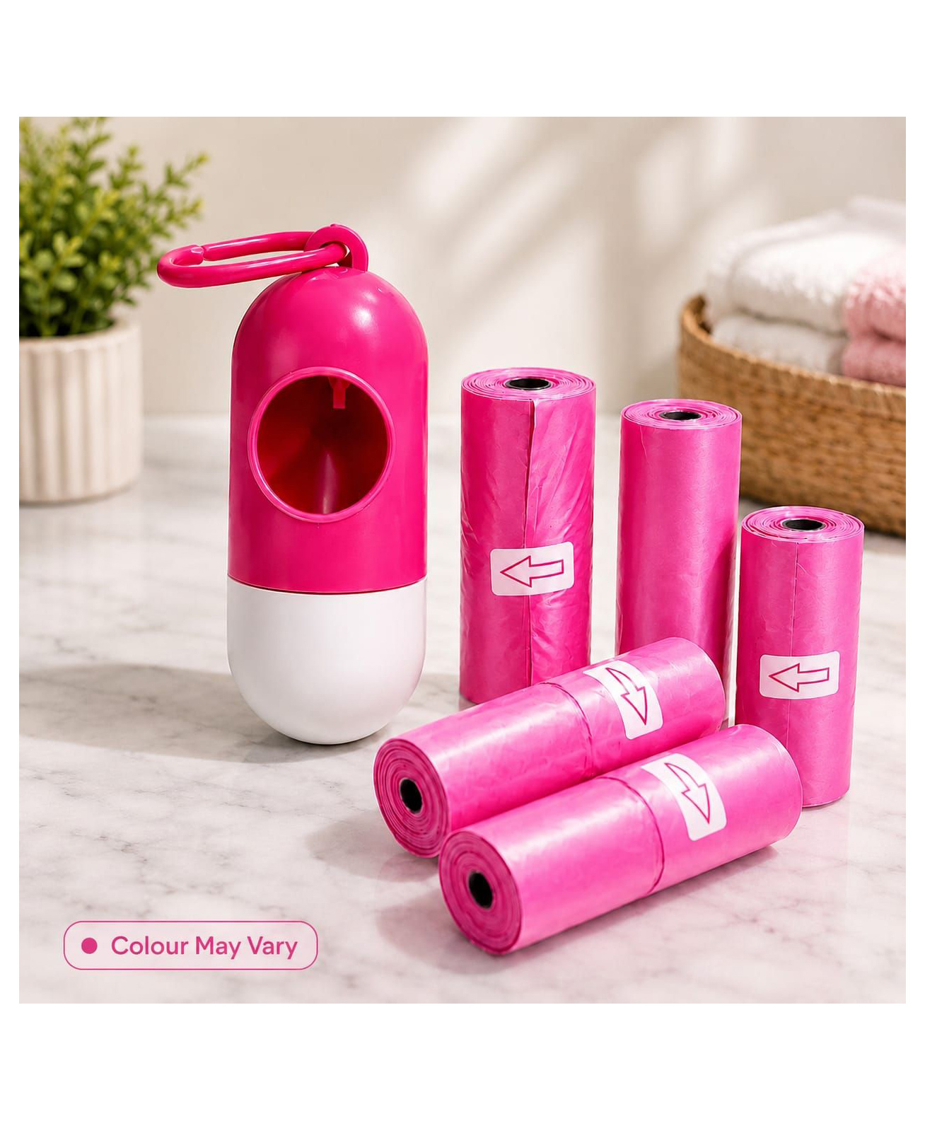 Sparkle Joy Baby Disposable Diaper Bags With Dispenser Waste 5 Refill Rolls/75 Bags Convenient Quick Disposal Trash Leak And Odours Proof (Pink)-image-27