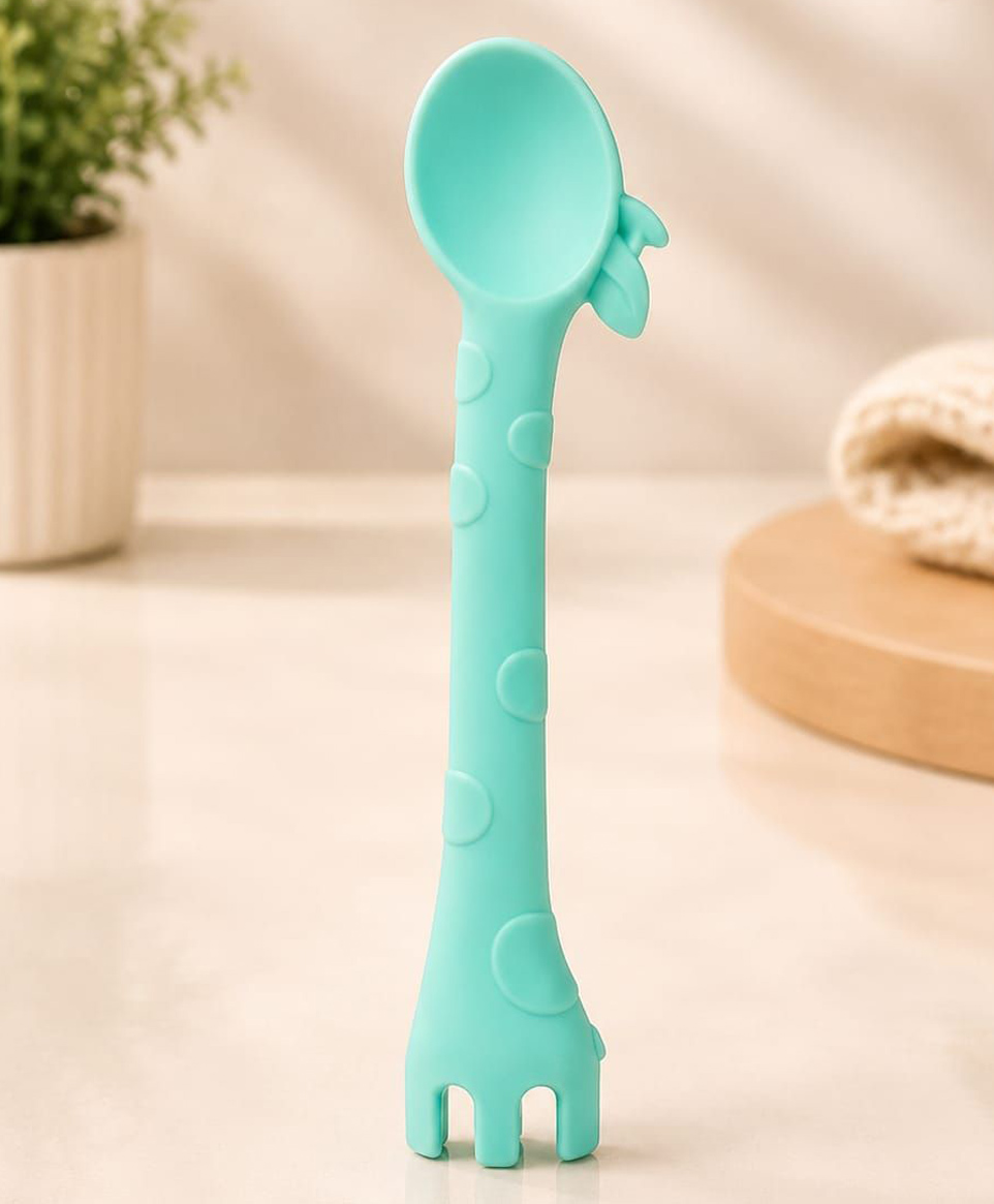 Sparkle Joy Food Grade Silicone Baby Feeding Spoon with Soft Tip, BPA Free, Gentle on Gums, Self Feeding Spoon for Babies 6+ Months (Mint Green)-picture-11