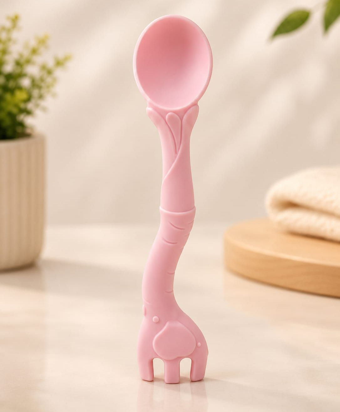 Sparkle Joy Food Grade Silicone Baby Feeding Spoon with Soft Tip, BPA Free, Gentle on Gums, Self Feeding Spoon for Babies 6+ Months (Light Pink)-image-26