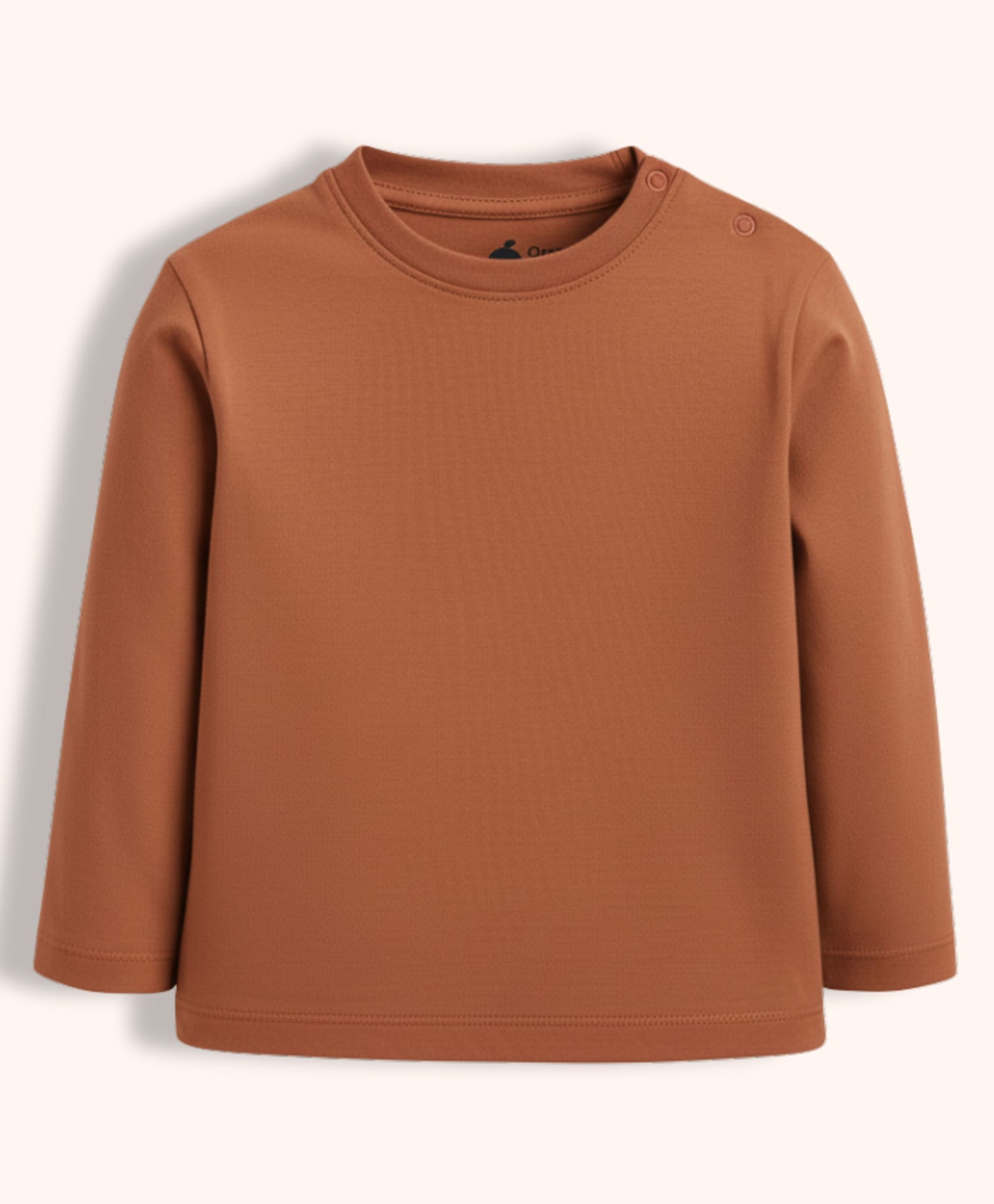 Orange Sugar Cotton Knit Full Sleeves Solid Tee - Brown-picture-12