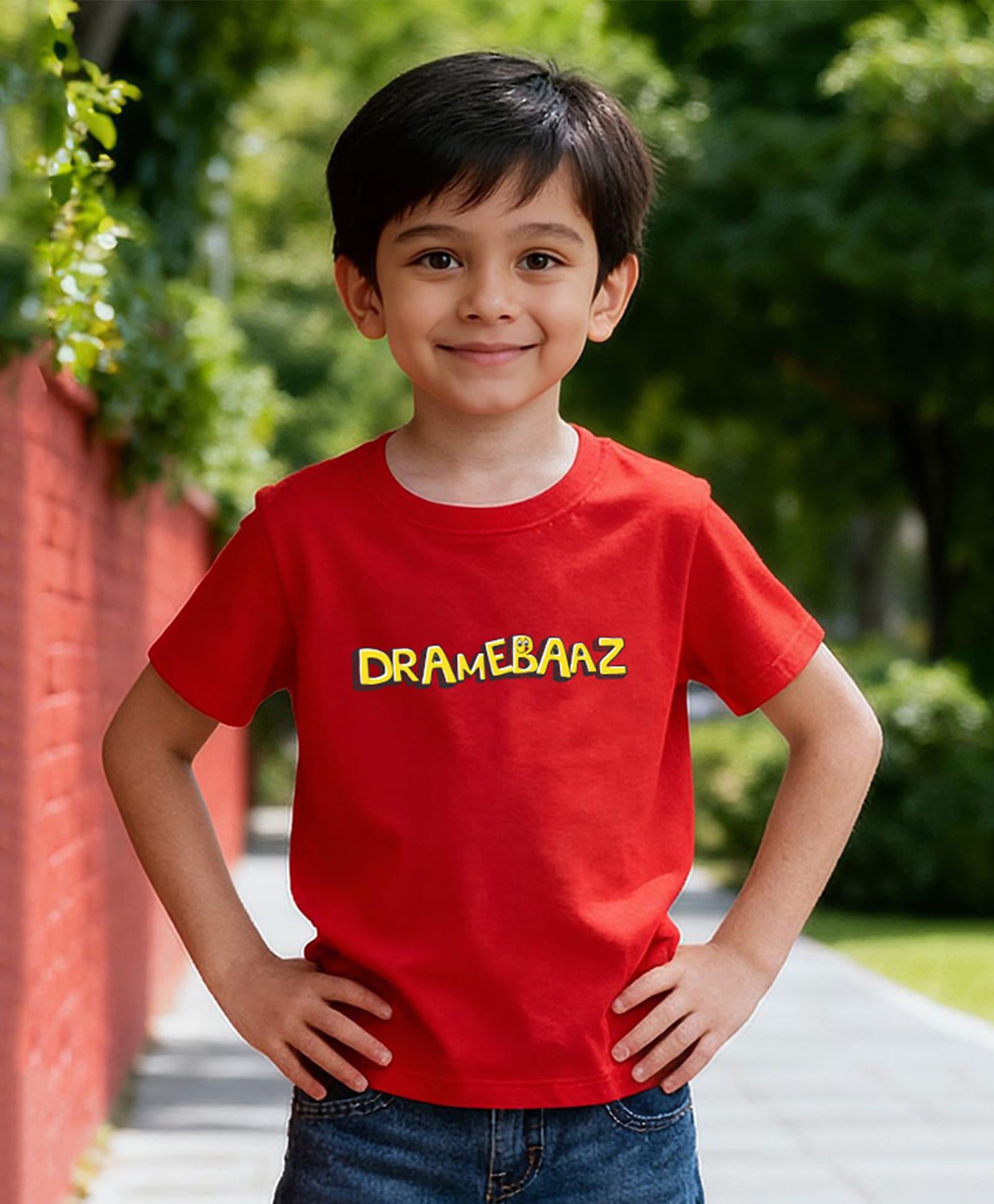 Wear Your Opinion Cotton Knit Half Sleeves Dramebaaz Text Printed Tee - Red-picture-25