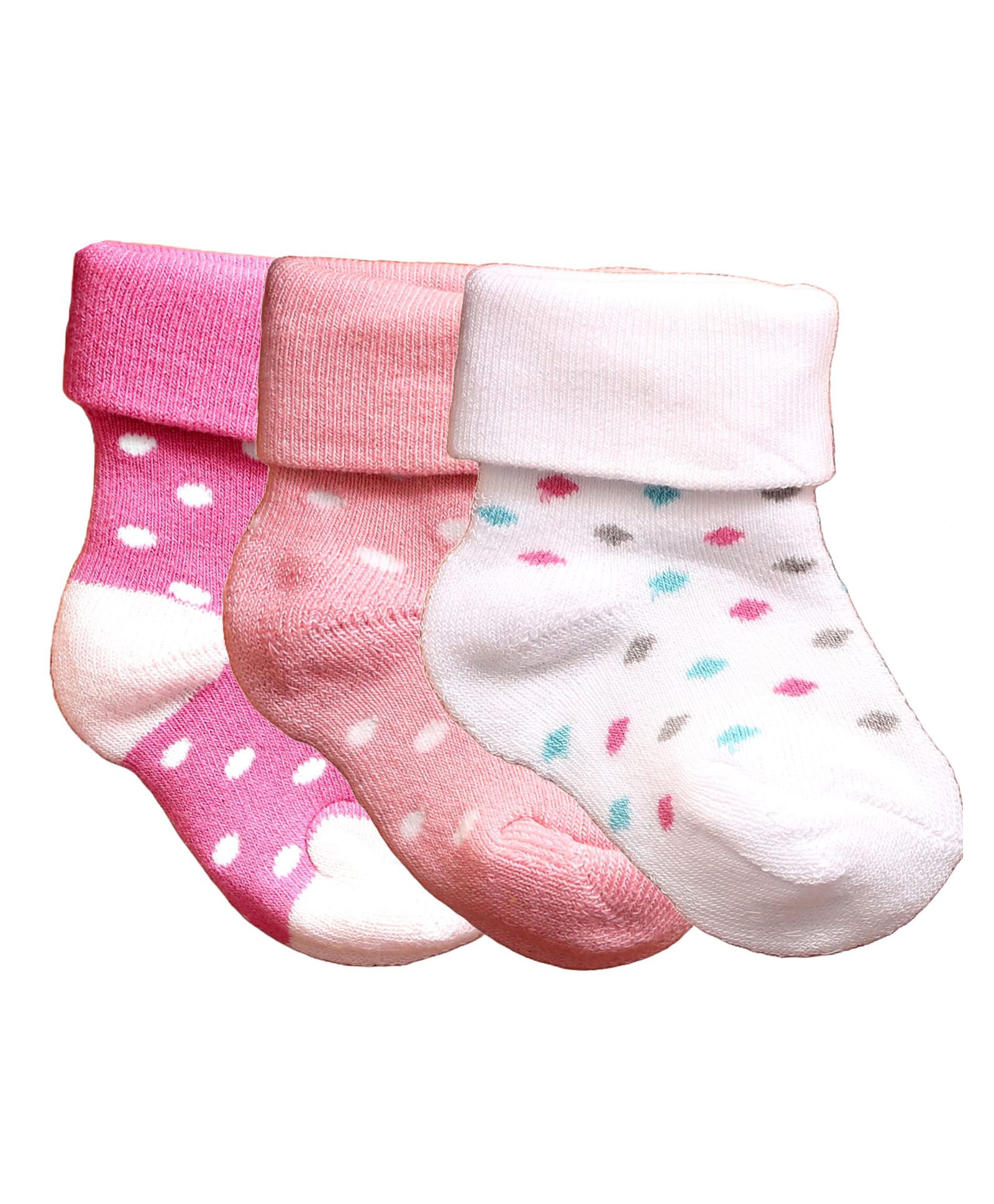 NEXT2SKIN Cotton Pack Of 3 Polka Dots Socks - Rose Pink & Baby Pink-picture-39