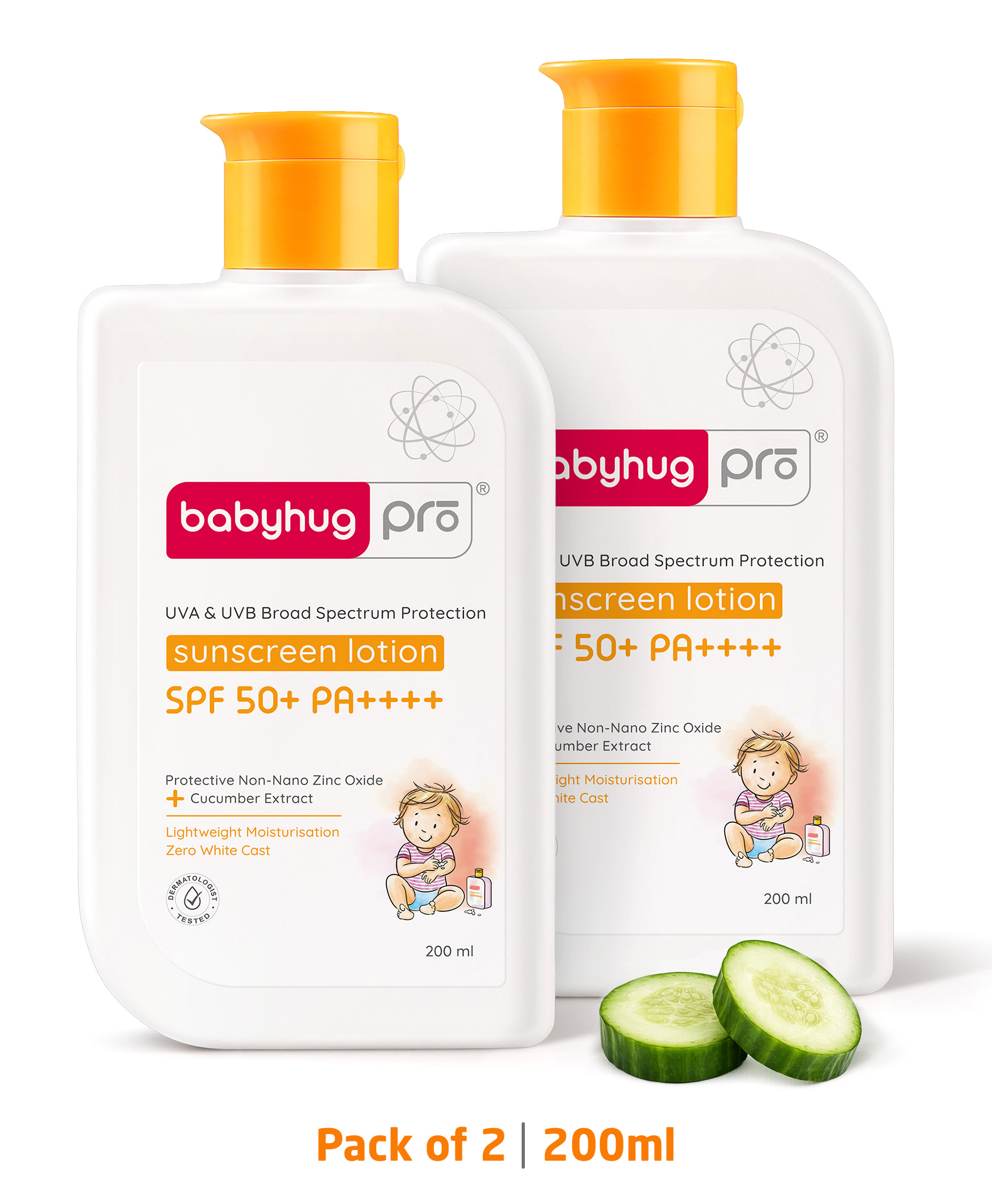 Babyhug Pro Sunscreen Lotion SPF 50 PA++++ Pack of 2- 200ml-image-25
