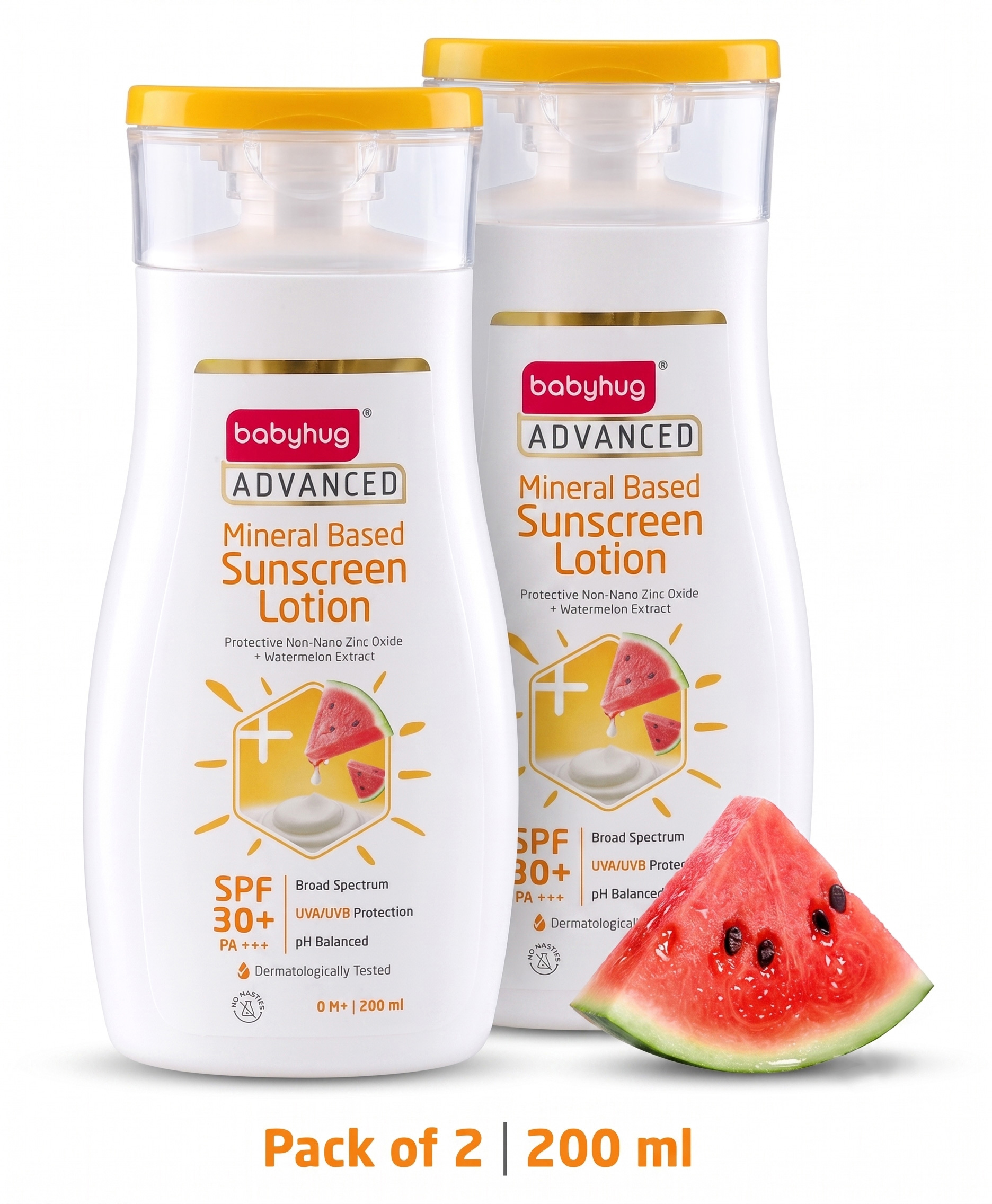Babyhug Advanced Mineral Based Sunscreen Lotion with SPF 30 +, PA+++, Broad Spectrum (UVA/UVB) Protection & No White Cast Pack of 2 - 200 ml-image-22